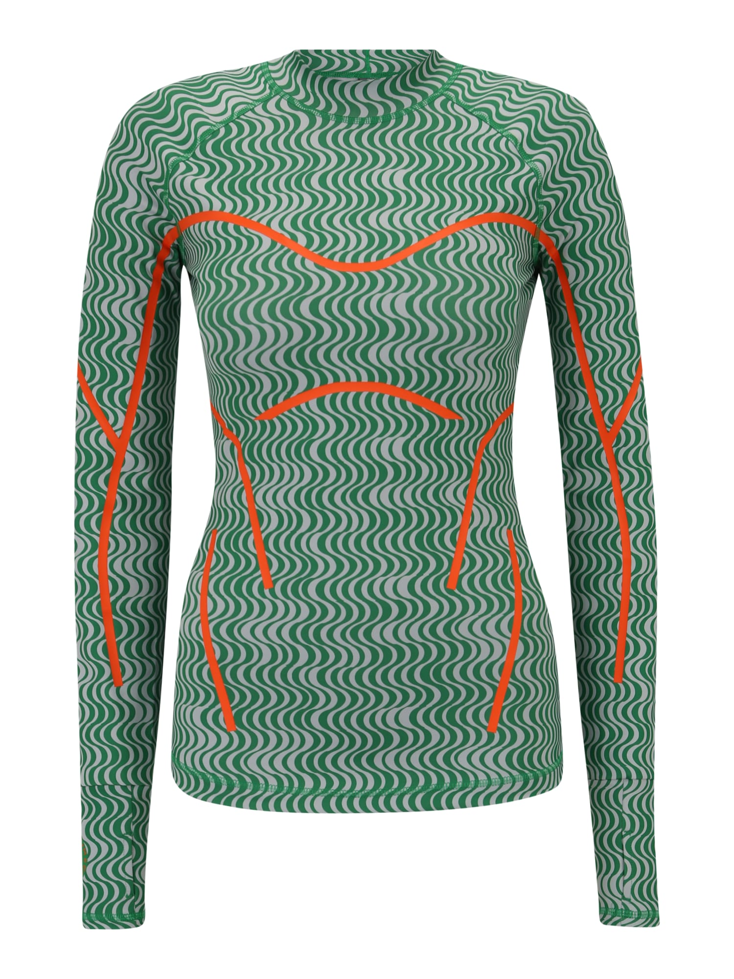 adidas by Stella McCartney Funkcionális felső  zöld / fehér / narancs