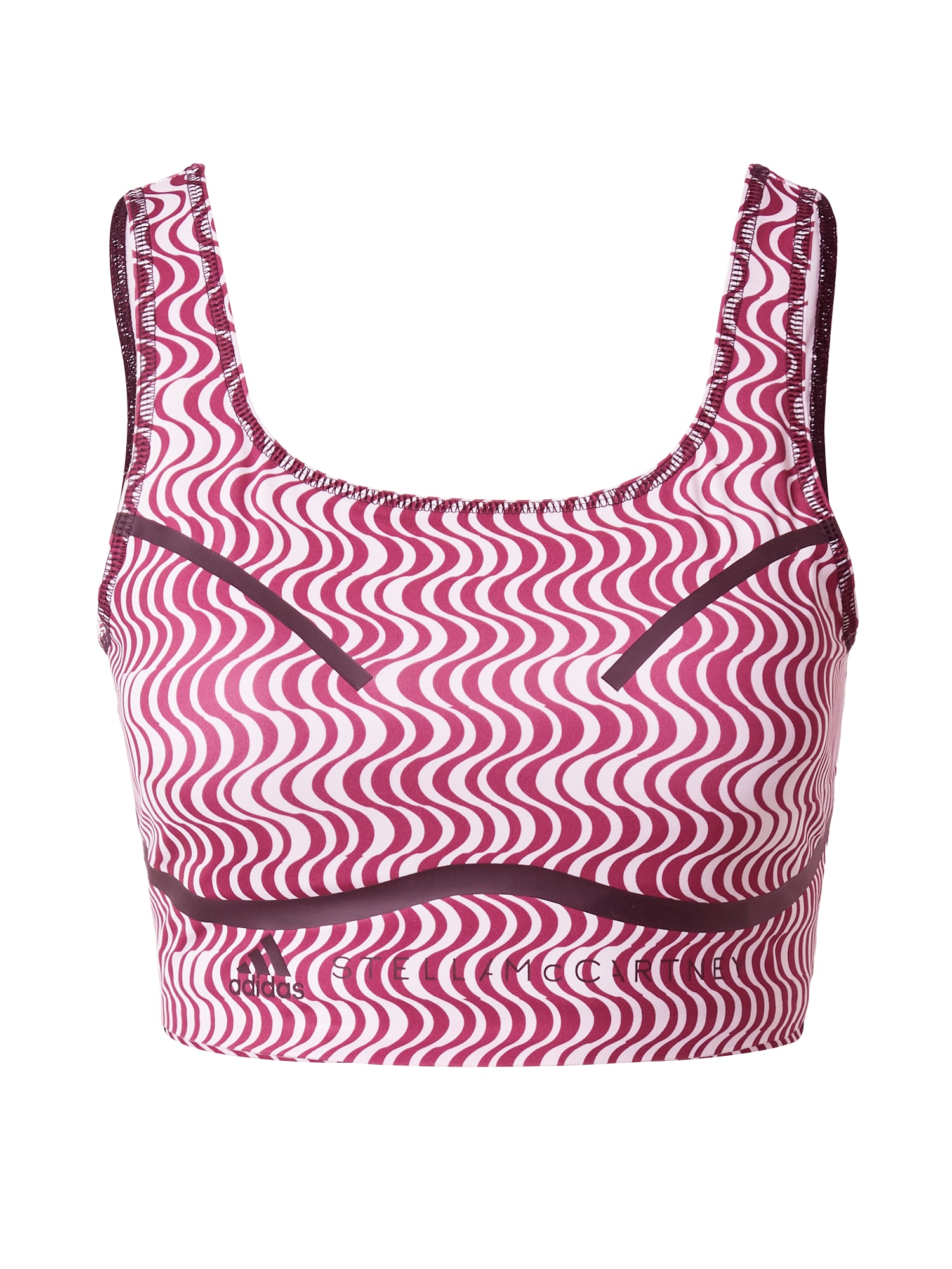 adidas by Stella McCartney Sport top 'True Purpose'  fehér / sötét-rózsaszín / fekete