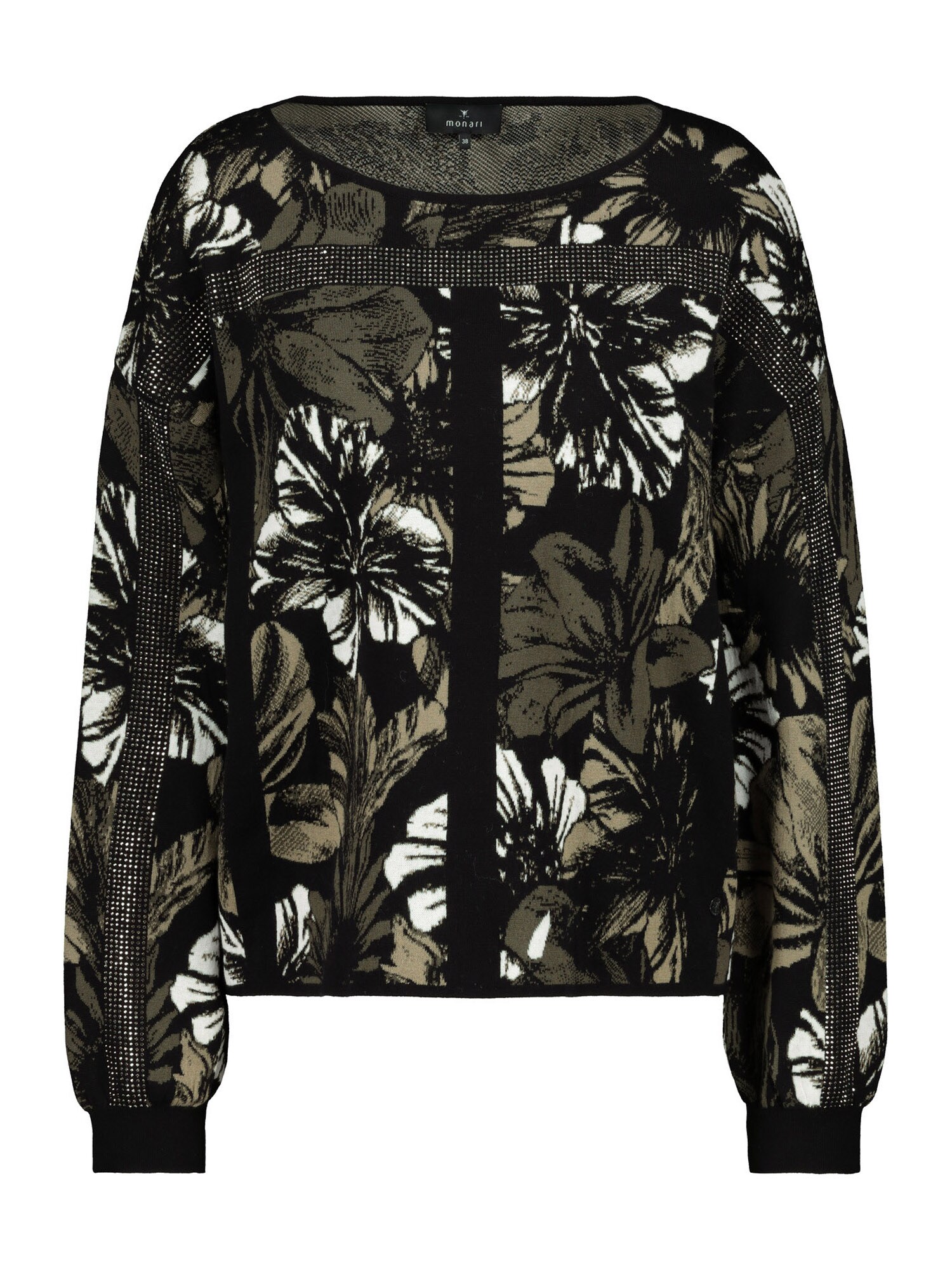 monari Pulóver  fekete / bézs / fehér / sötétzöld