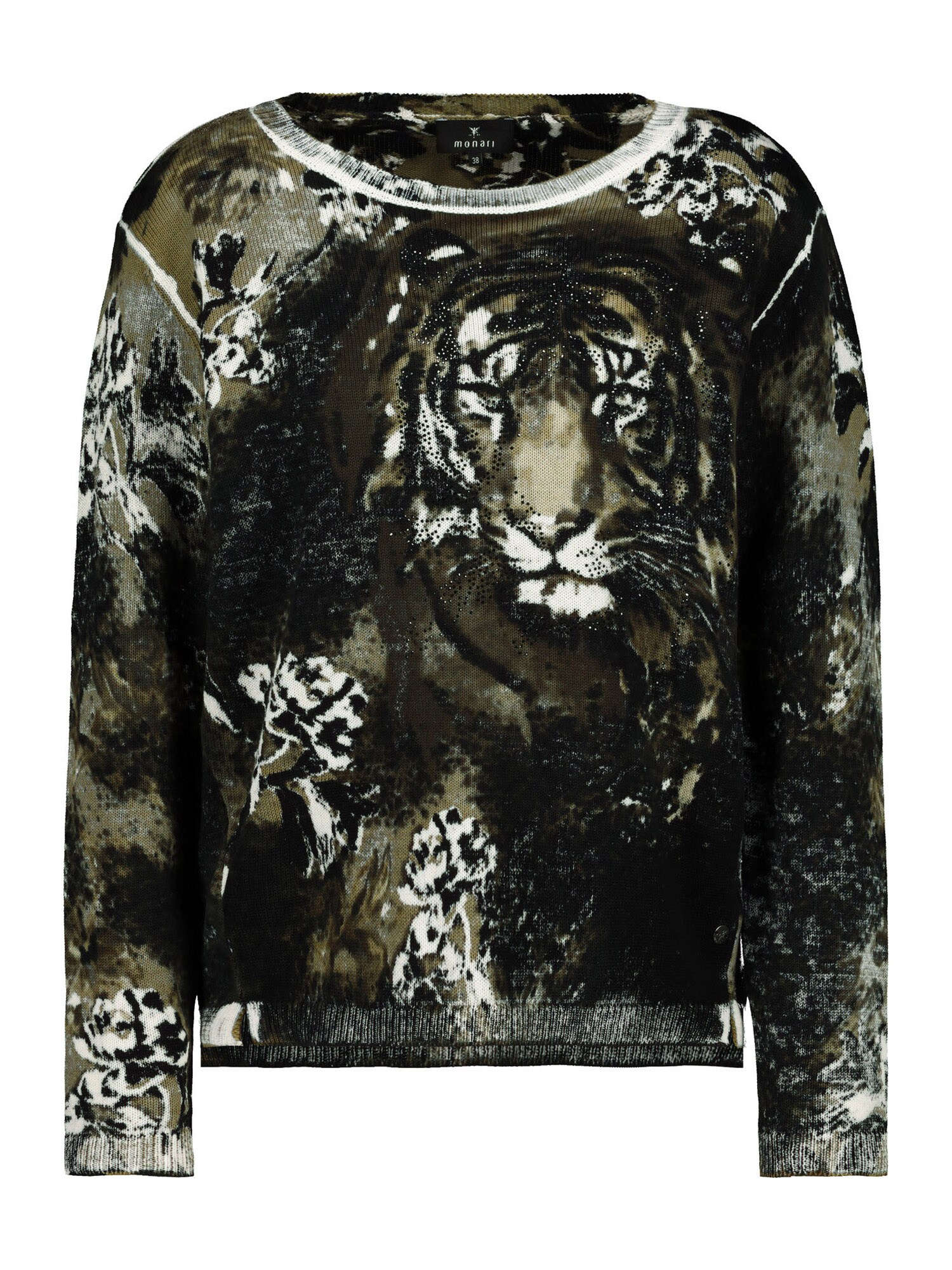 monari Pulóver  olíva / fekete / ezüst / fehér