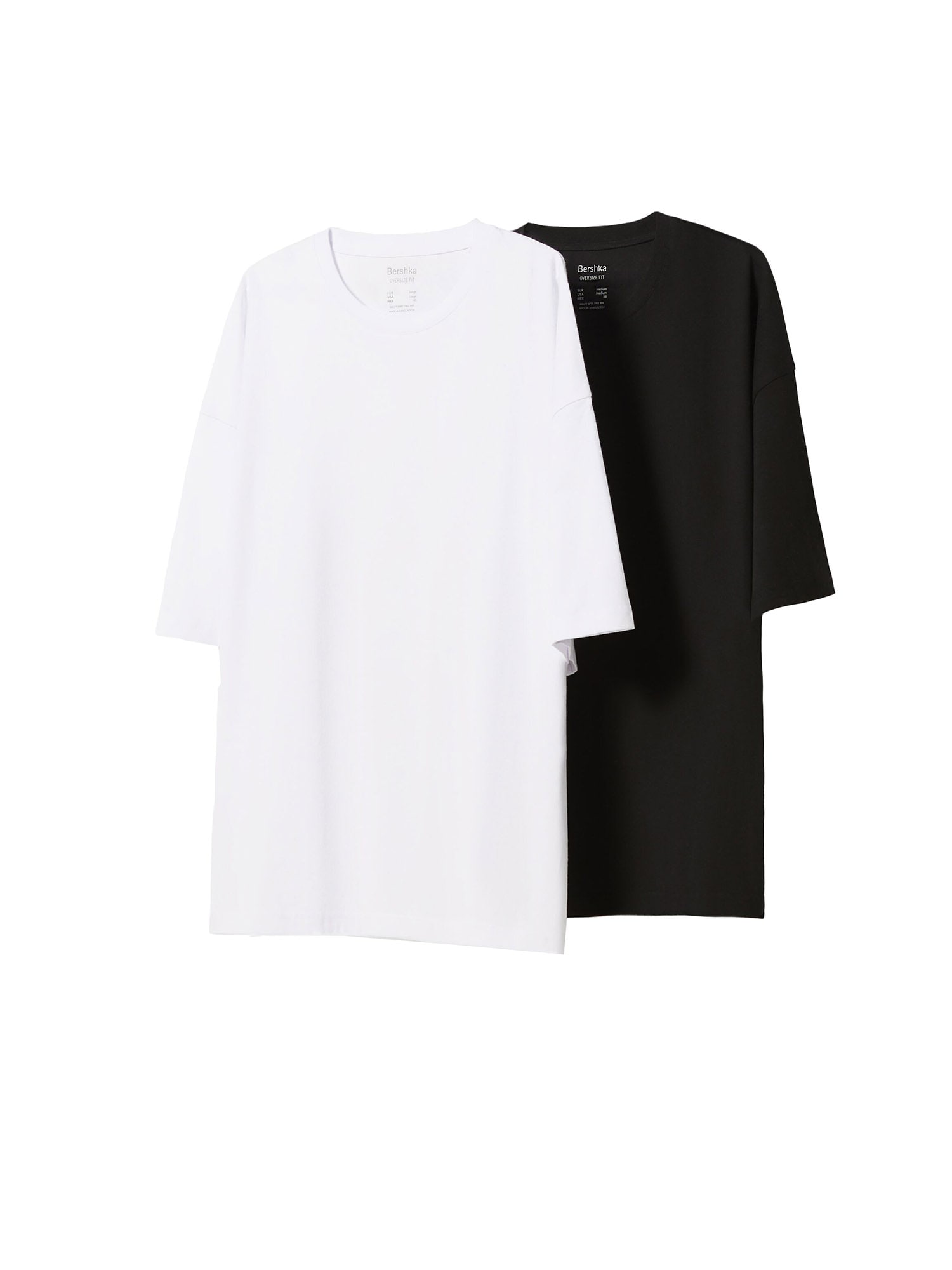 Bershka Póló  fekete / fehér