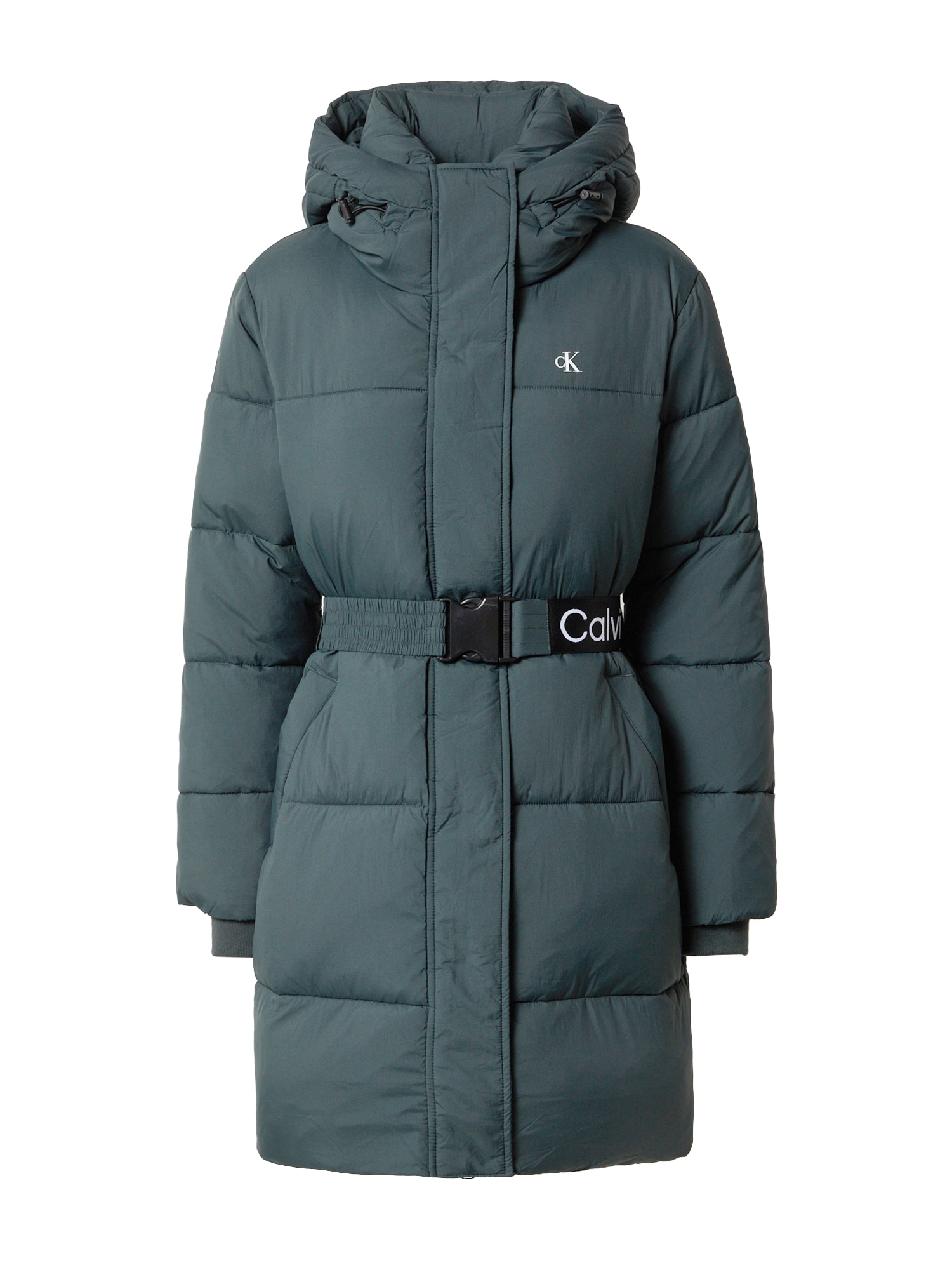 Calvin Klein Jeans Télikabátok  sötétzöld / fehér