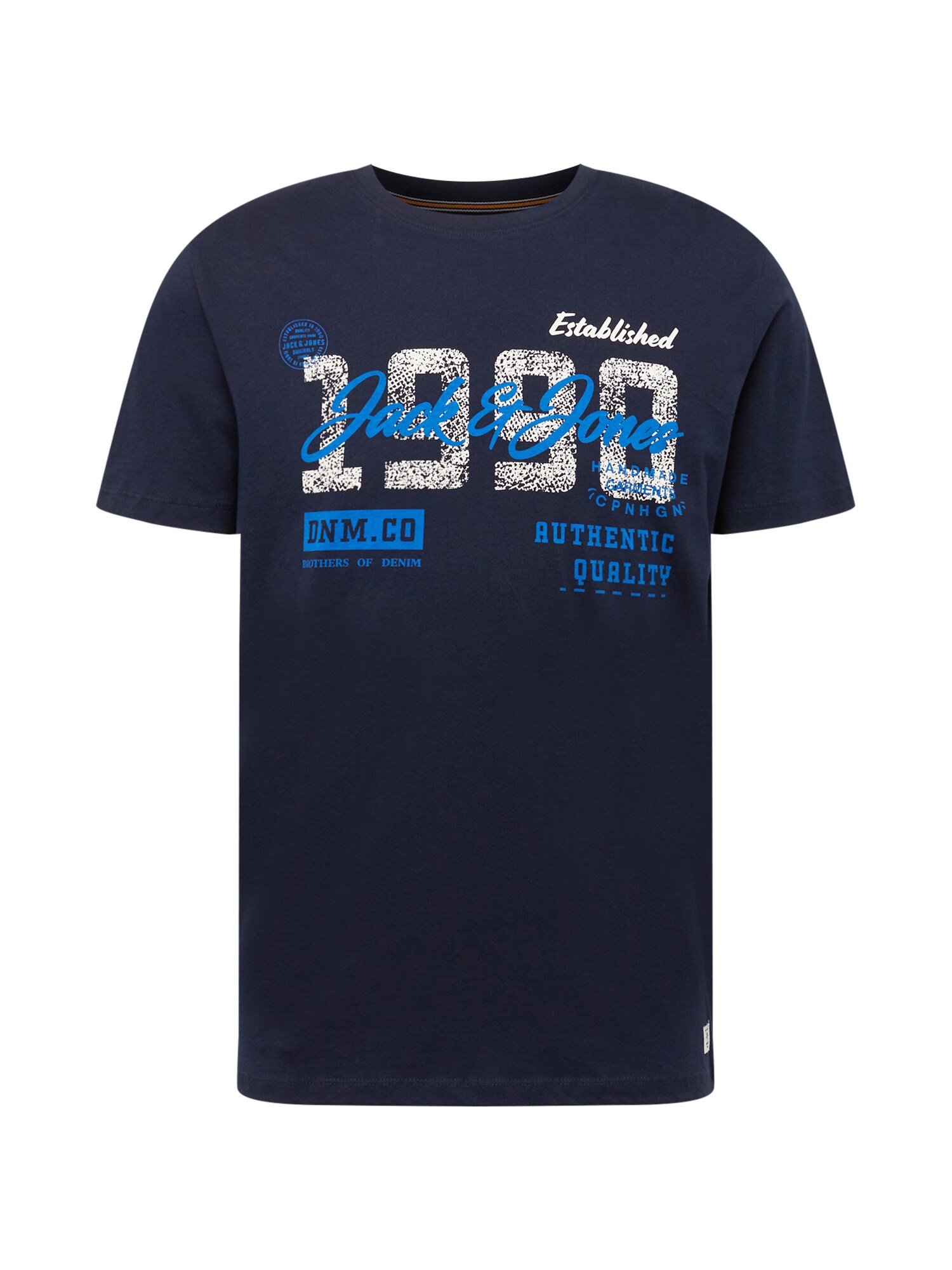 JACK & JONES Póló 'LAKE'  tengerészkék / fehér / kék