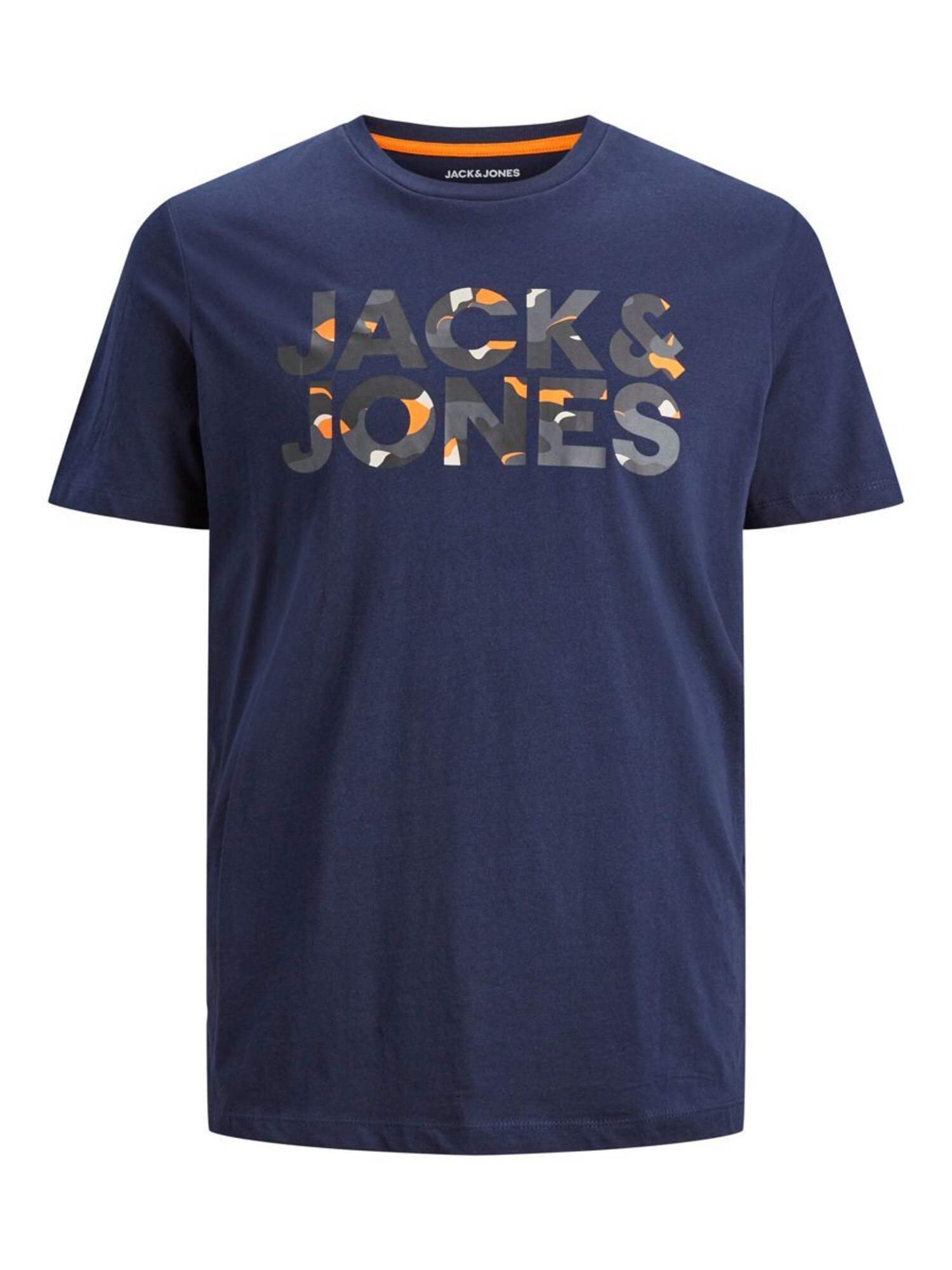 JACK & JONES Póló 'RAMP'  tengerészkék / narancs / szürke / sötétszürke