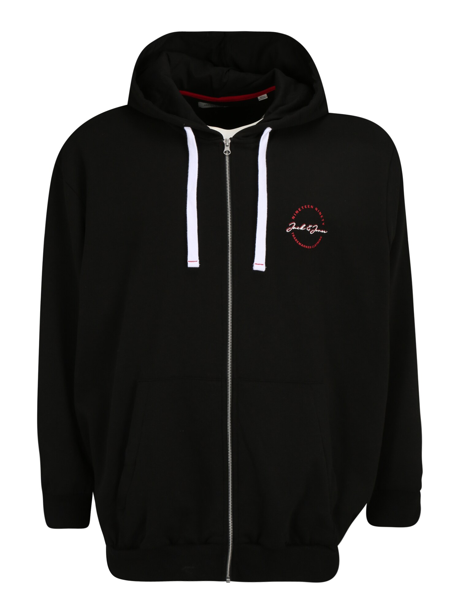 Jack & Jones Plus Tréning dzseki  fekete / fehér / borvörös