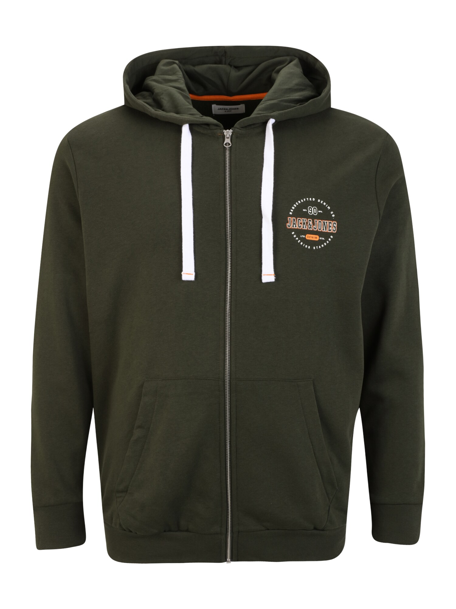 Jack & Jones Plus Tréning dzseki  zöld / narancs / fehér