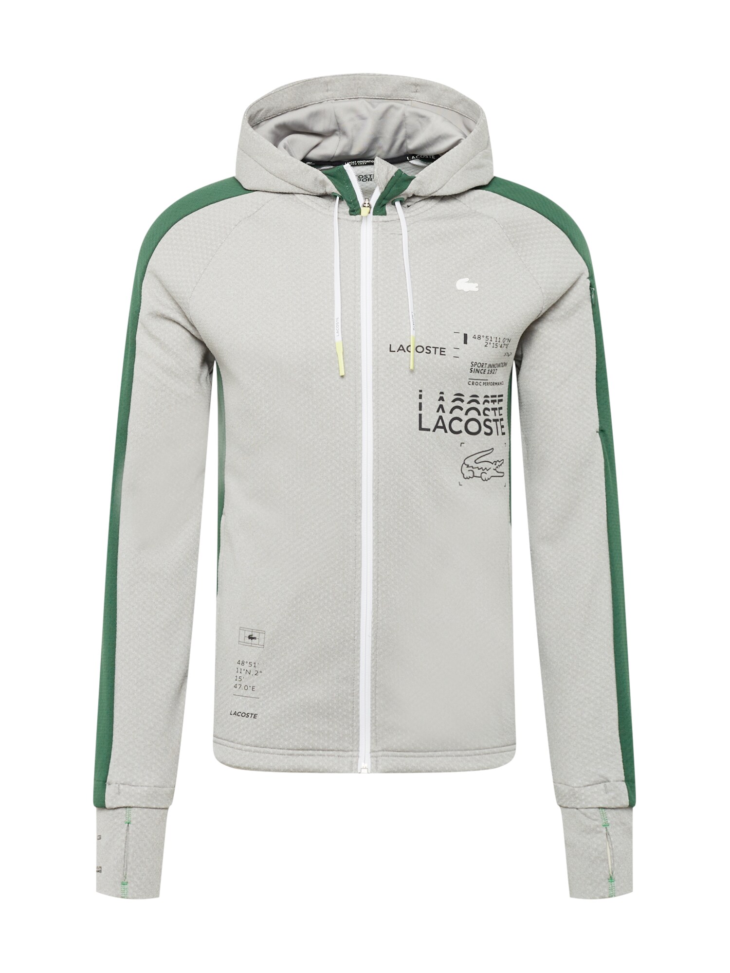 Lacoste Sport Sport szabadidős dzsekik  zöld / szürke