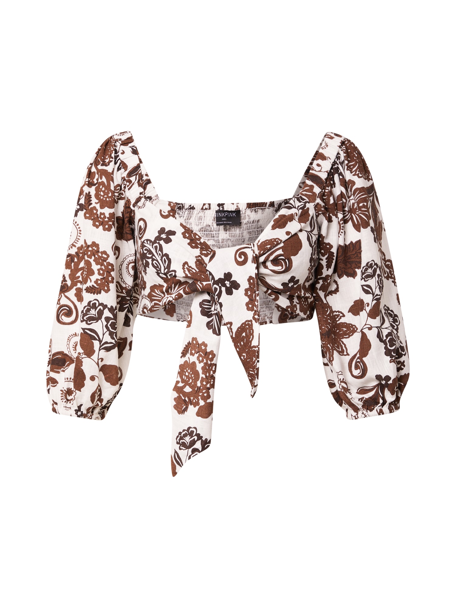 MINKPINK Blúz 'AMARA'  csokoládé / fehér