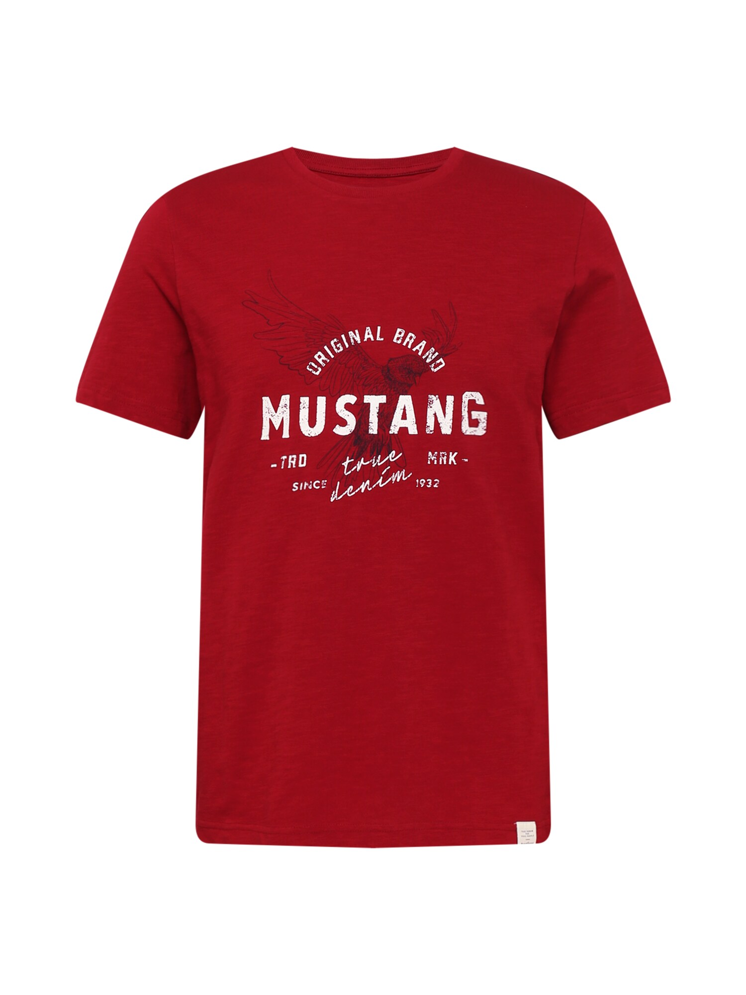MUSTANG Póló 'Alex'  piros / fehér / fekete