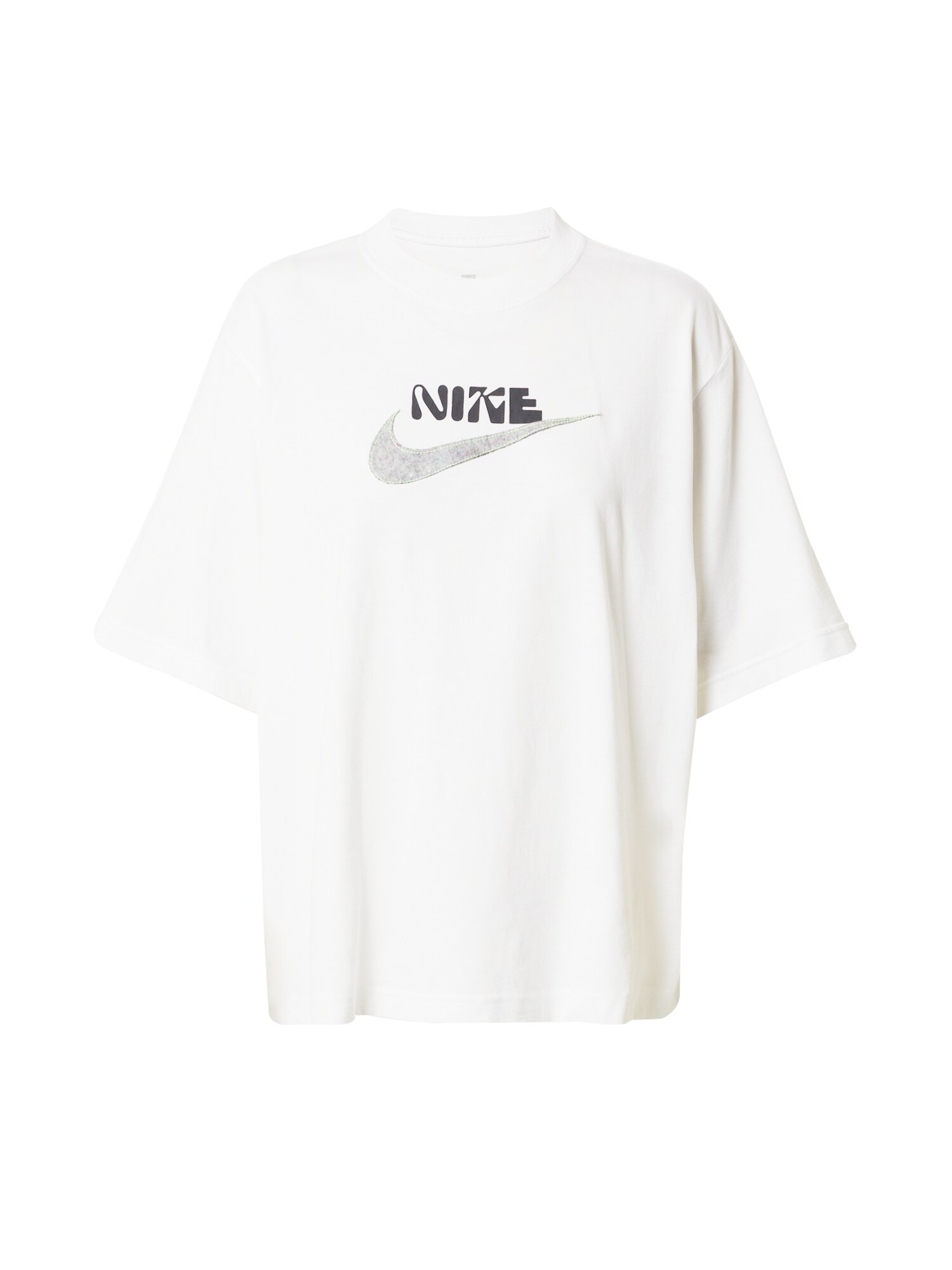 Nike Sportswear Póló  fehér / fekete / szürke melír