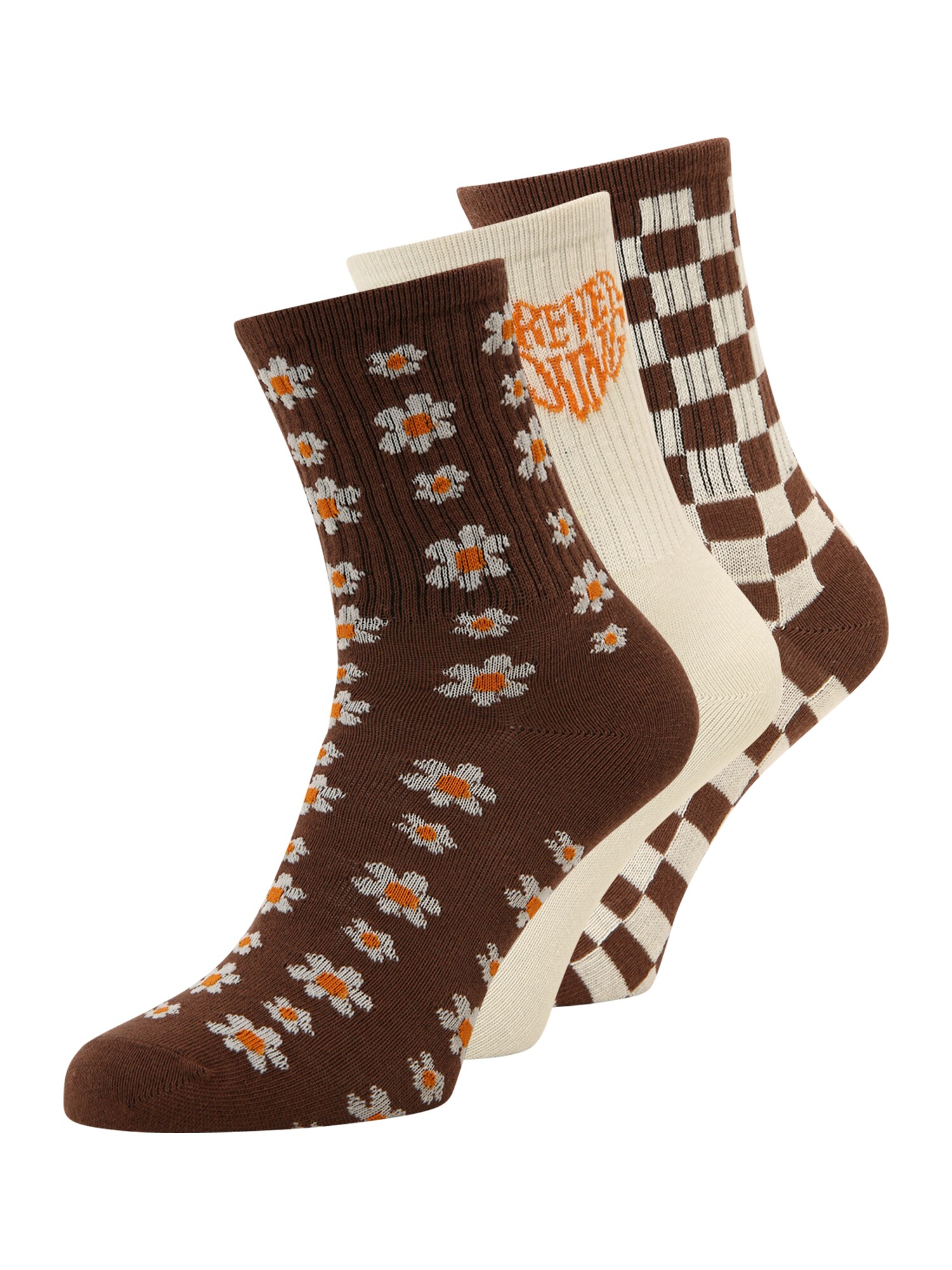 ONLY Zokni 'ANNE'  gyapjúfehér / csokoládé / szürke / narancs