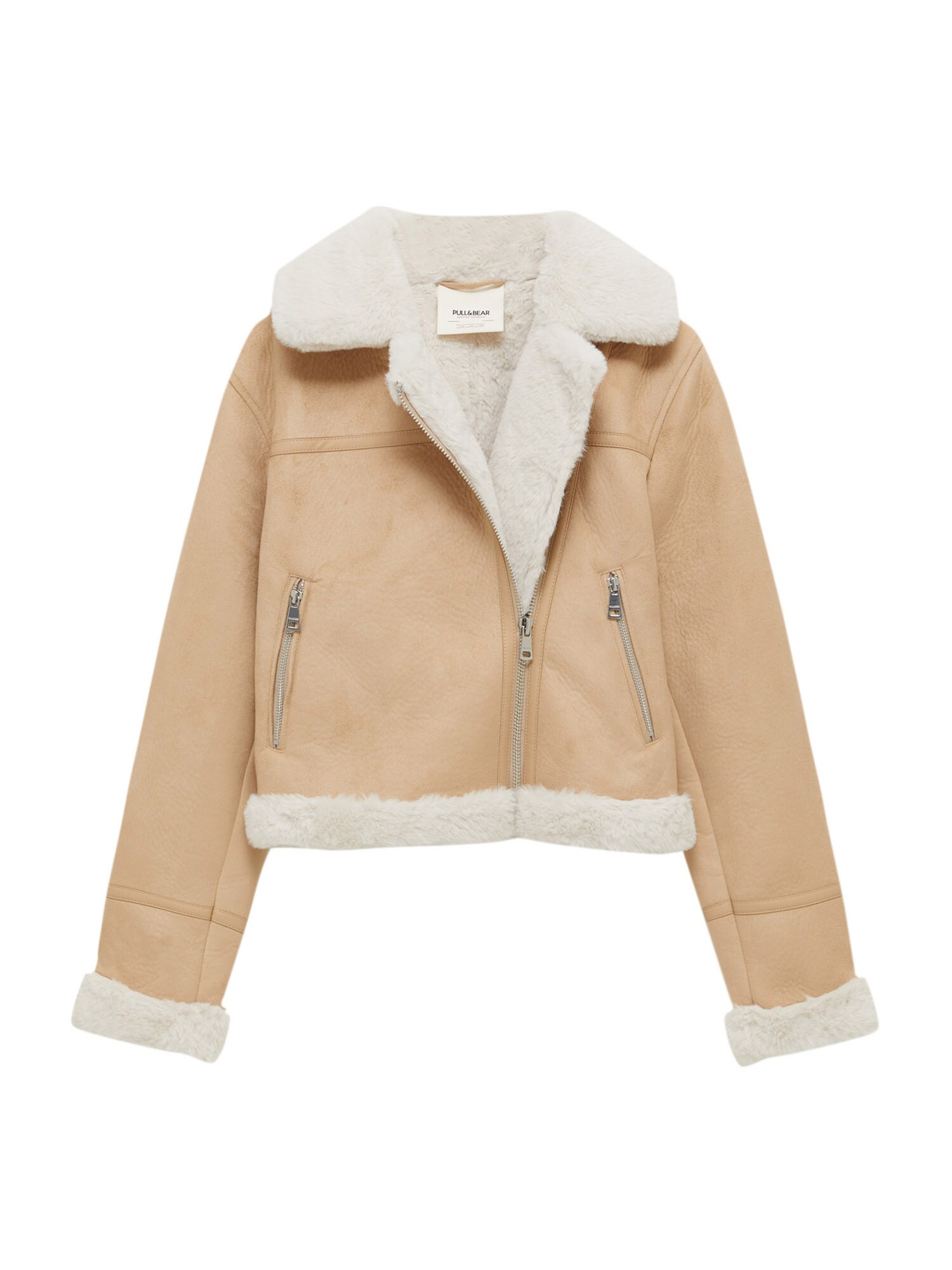 Pull&Bear Átmeneti dzseki  homok / fehér