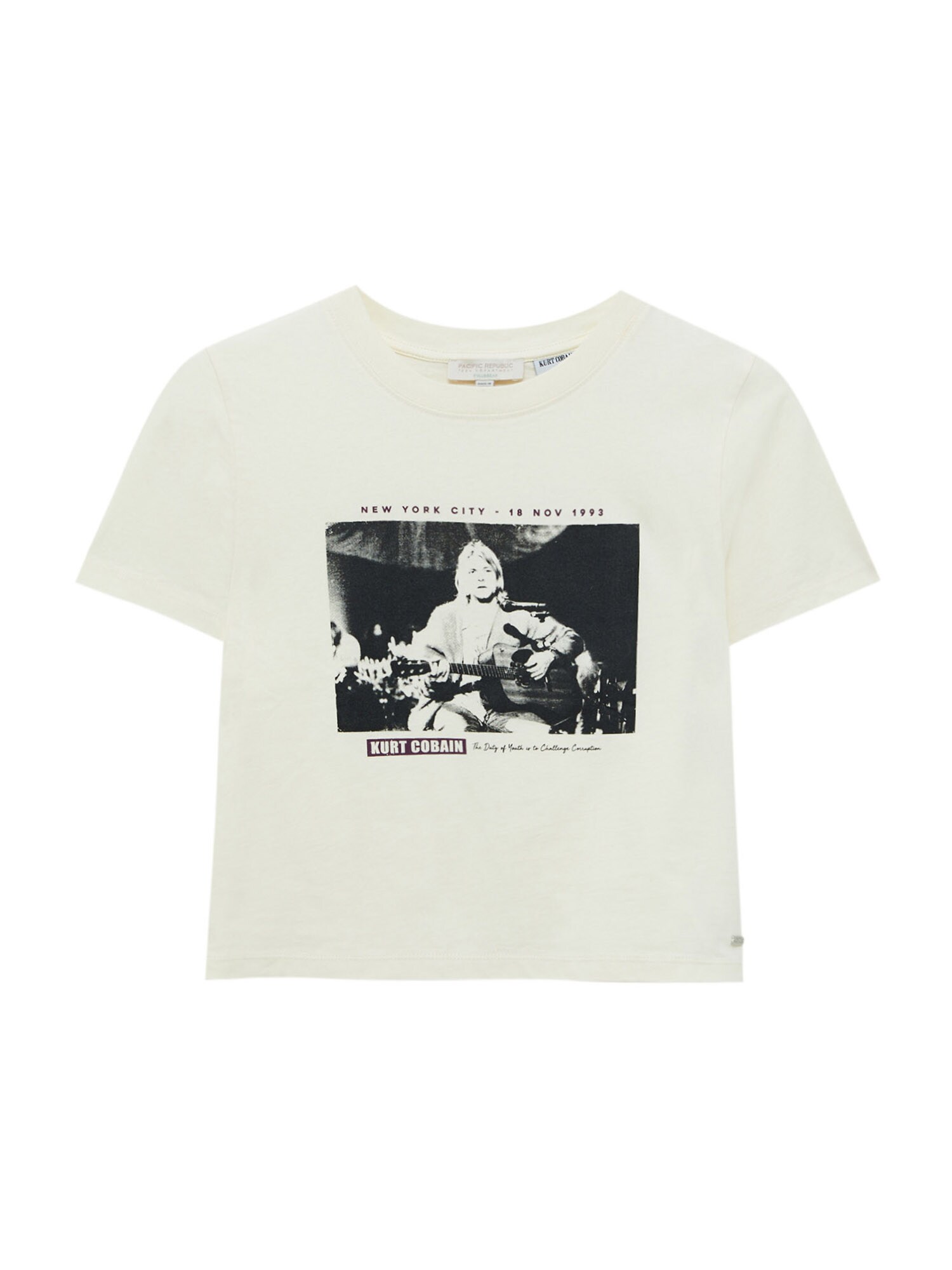 Pull&Bear Póló  ekrü / fekete