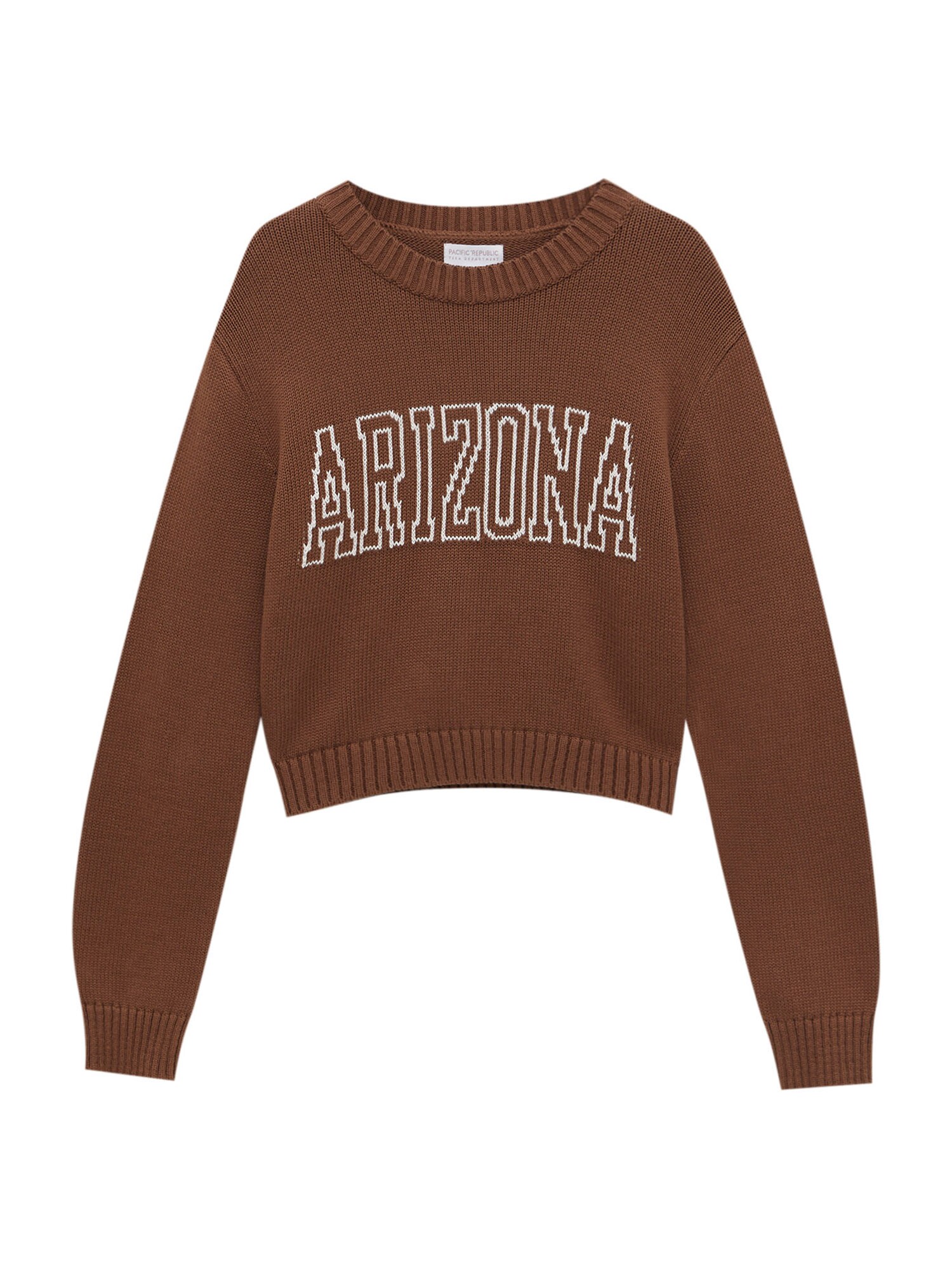 Pull&Bear Pulóver  barna / fehér