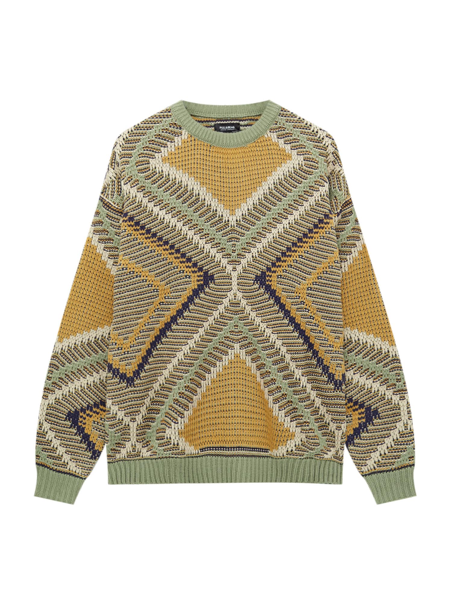 Pull&Bear Pulóver  khaki / fehér / tengerészkék / pasztellzöld