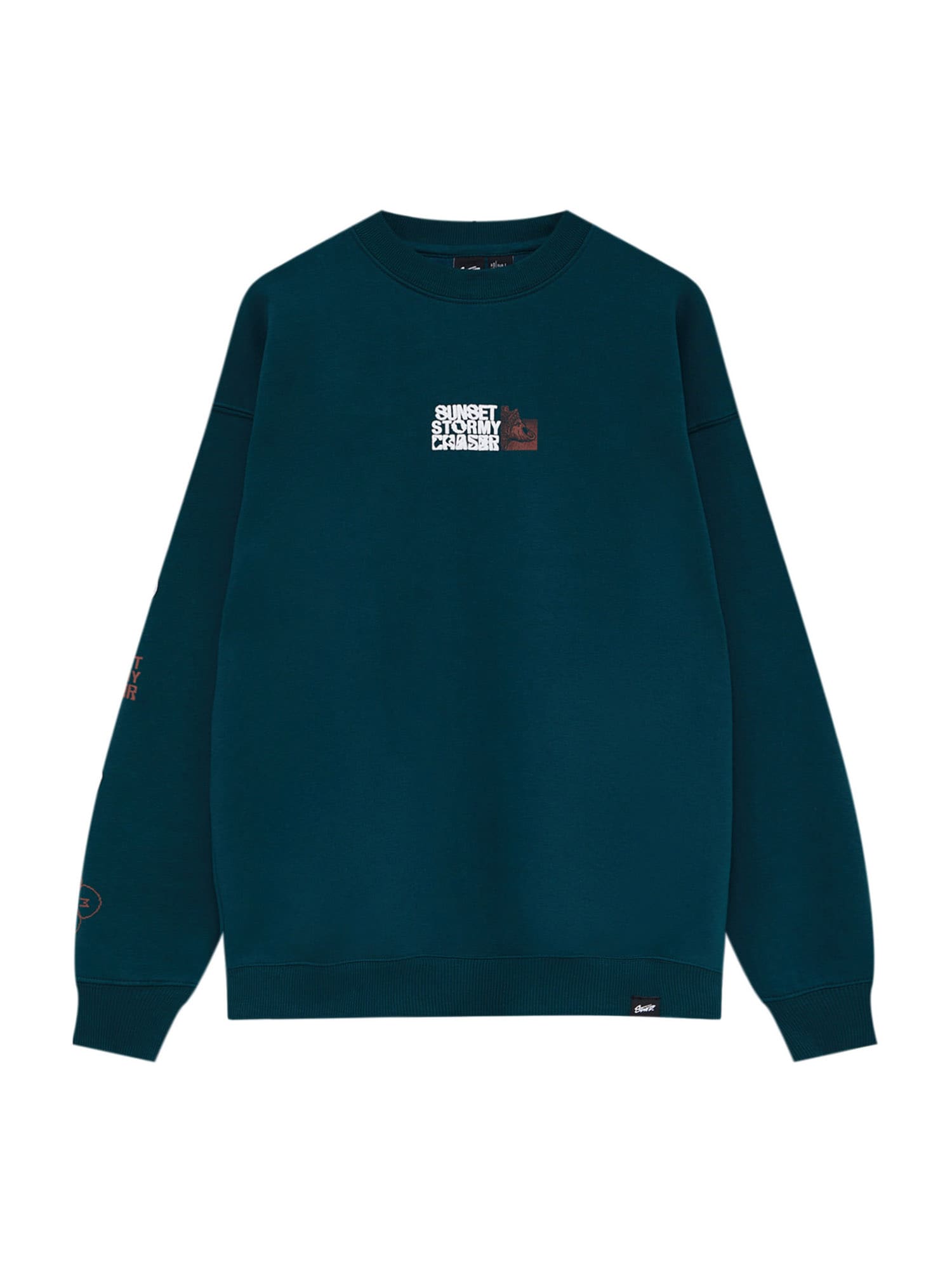 Pull&Bear Tréning póló  benzin / fehér / barna
