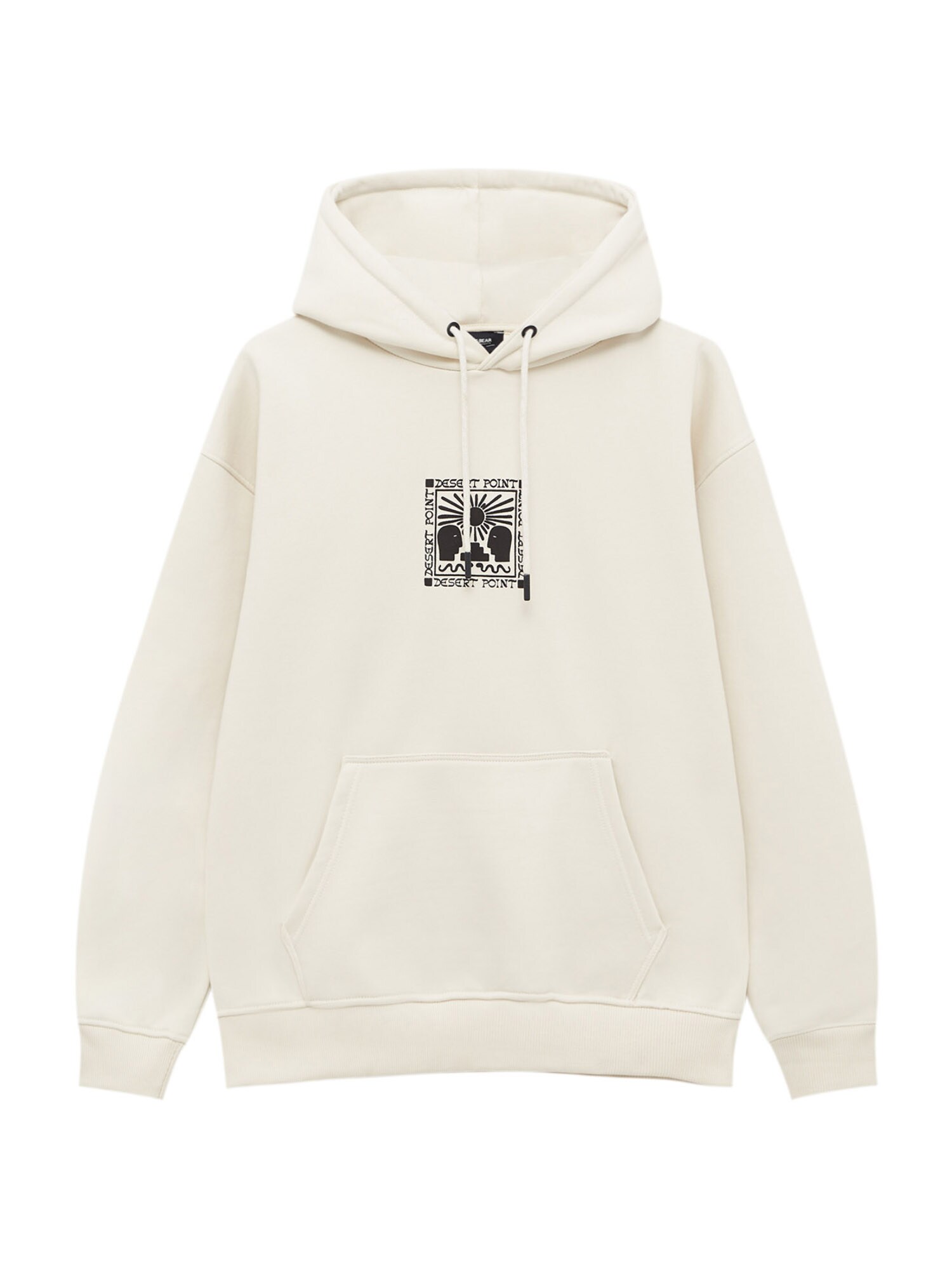 Pull&Bear Tréning póló  ekrü / fekete