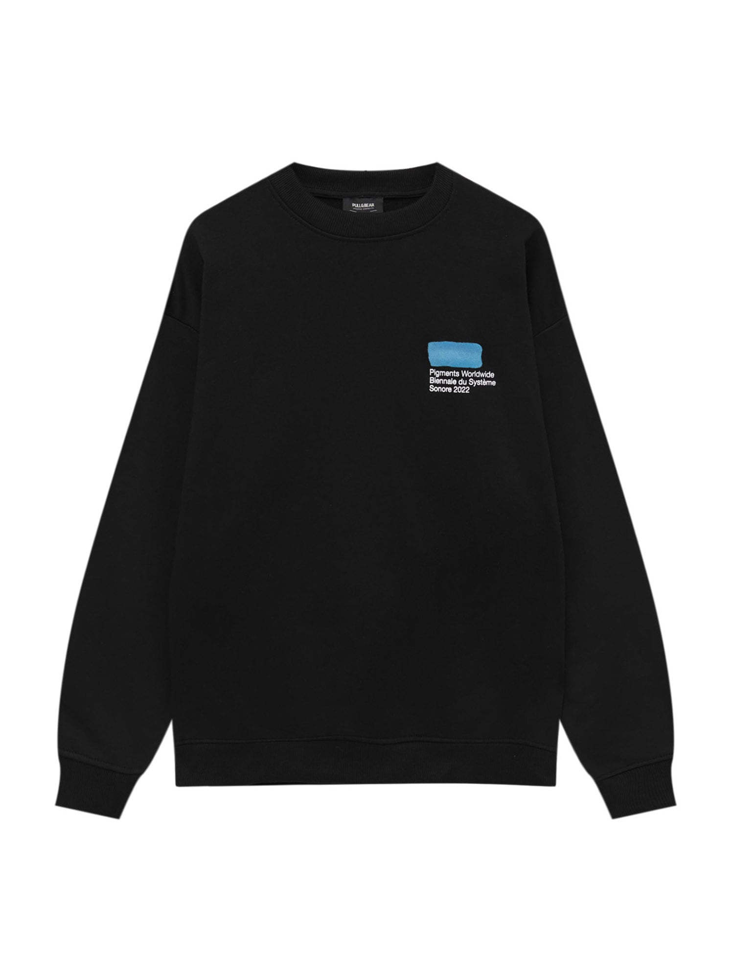 Pull&Bear Tréning póló  fekete / fehér / világoskék