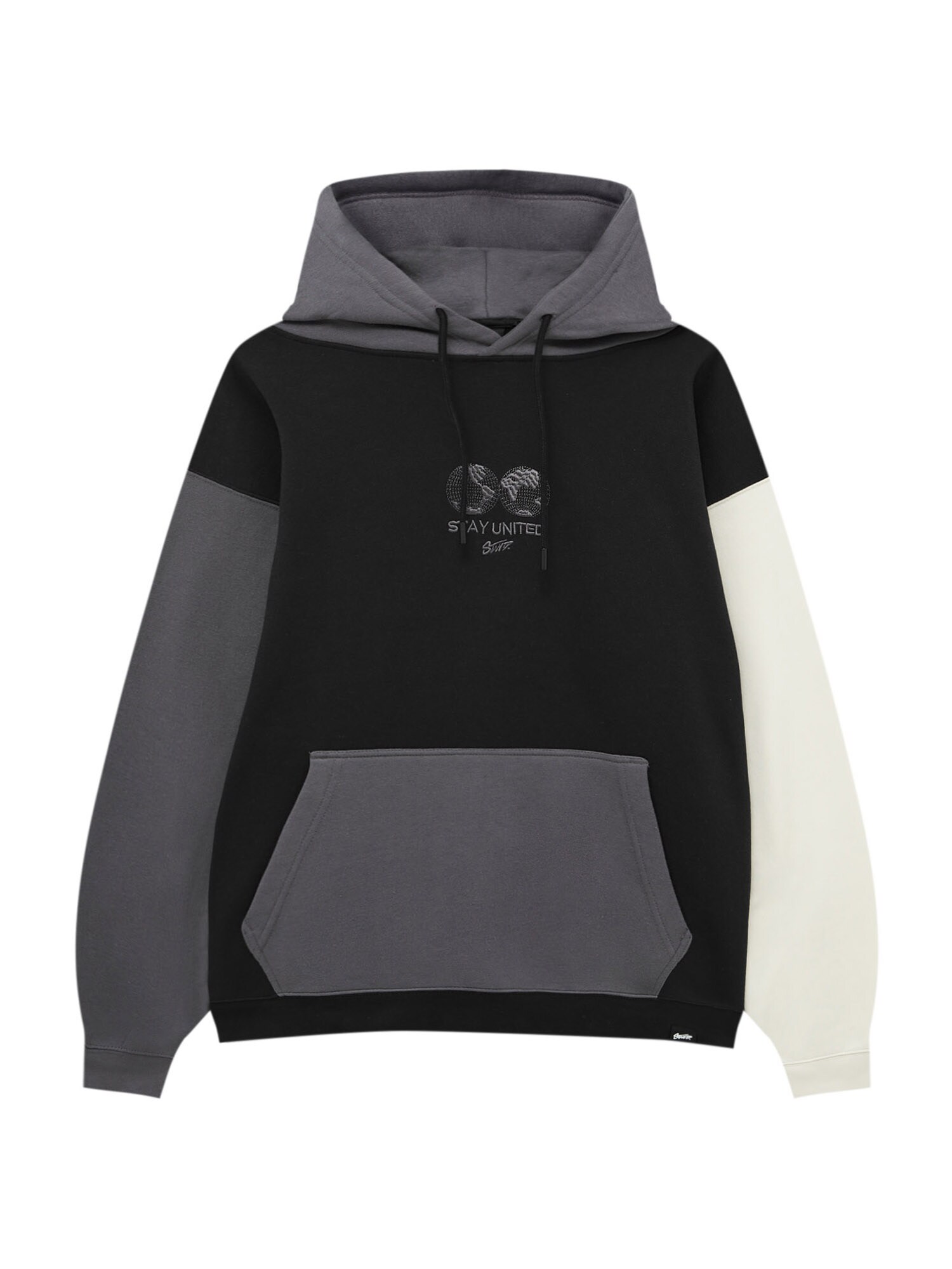 Pull&Bear Tréning póló  fekete / sötétszürke / piszkosfehér
