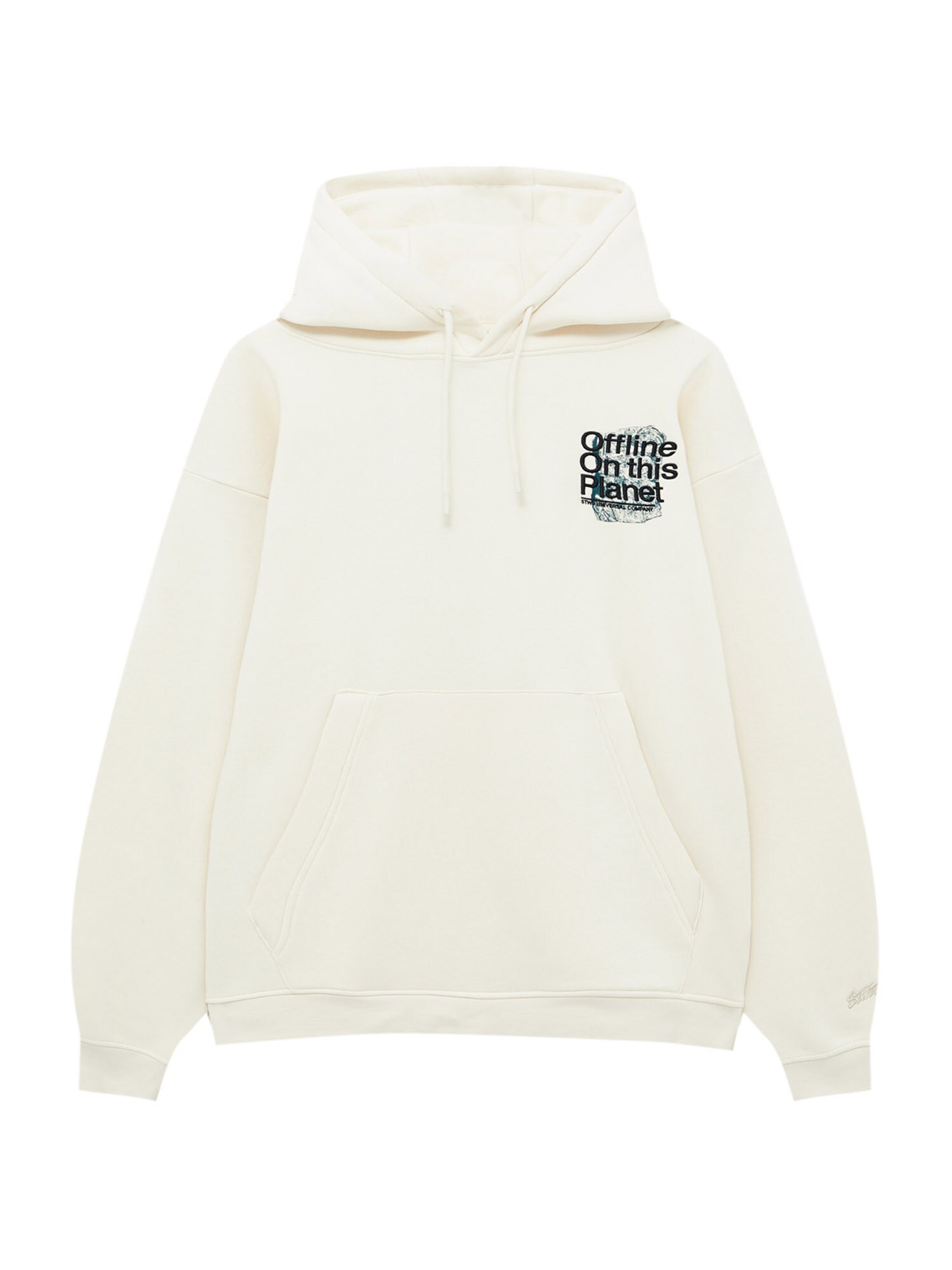 Pull&Bear Tréning póló  gyapjúfehér / fekete / benzin