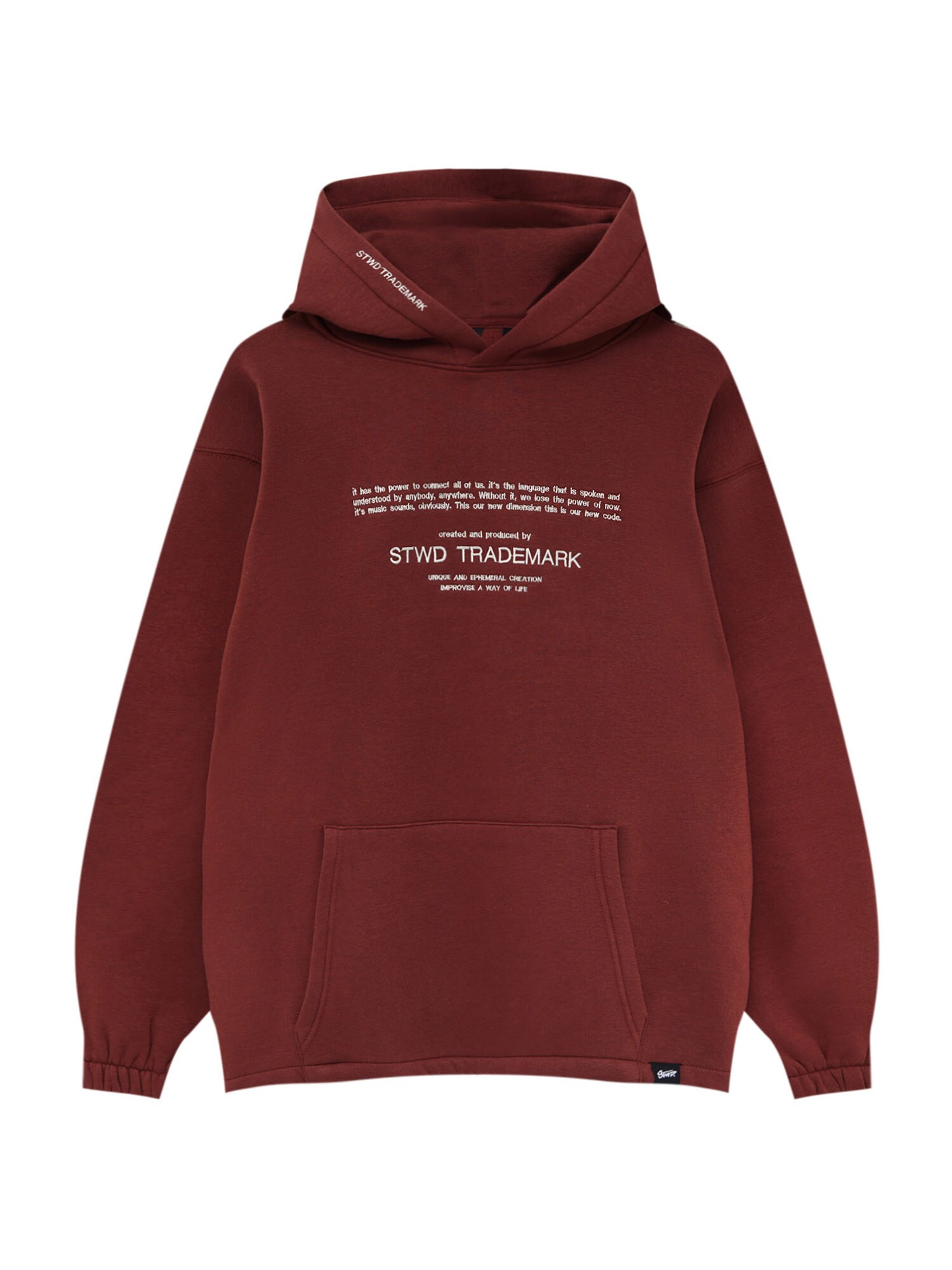 Pull&Bear Tréning póló  rozsdabarna / fehér