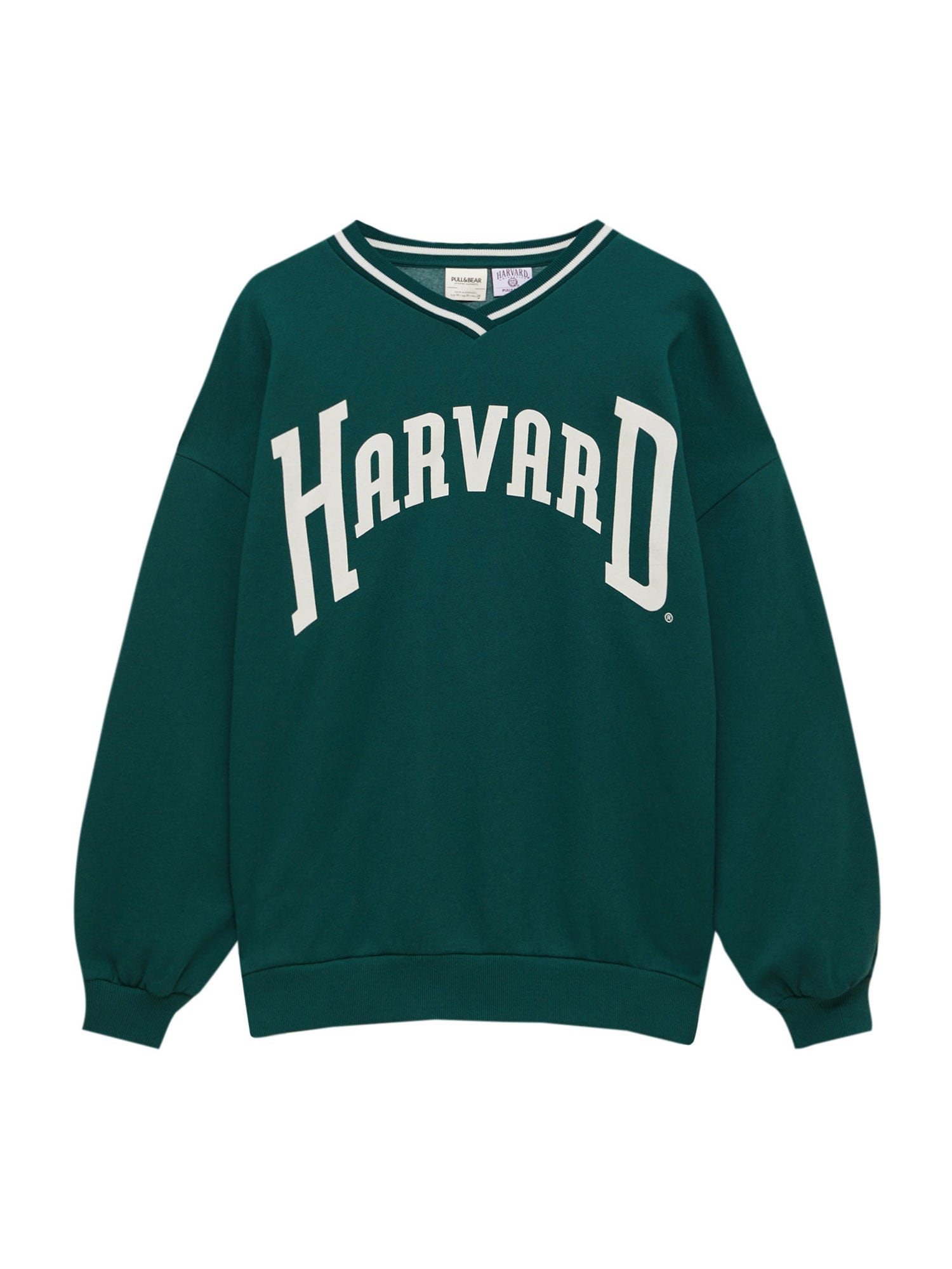 Pull&Bear Tréning póló  smaragd / fehér