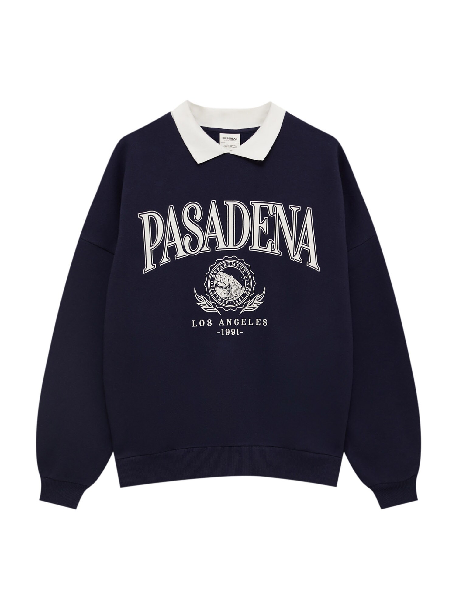 Pull&Bear Tréning póló  sötétkék / fehér