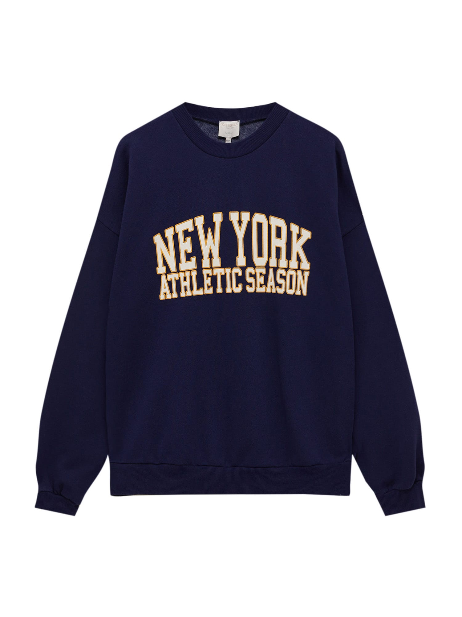 Pull&Bear Tréning póló  tengerészkék / fehér / narancs