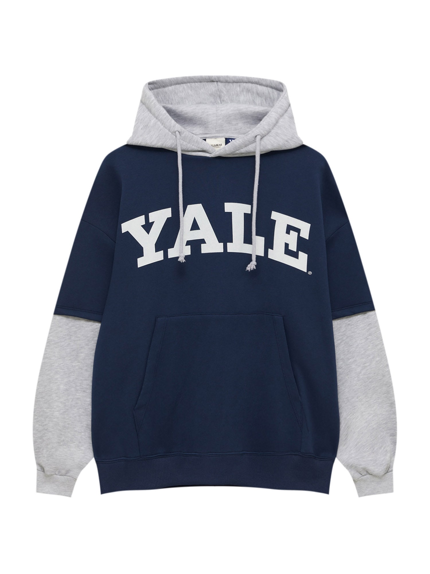 Pull&Bear Tréning póló  tengerészkék / fehér / szürke melír