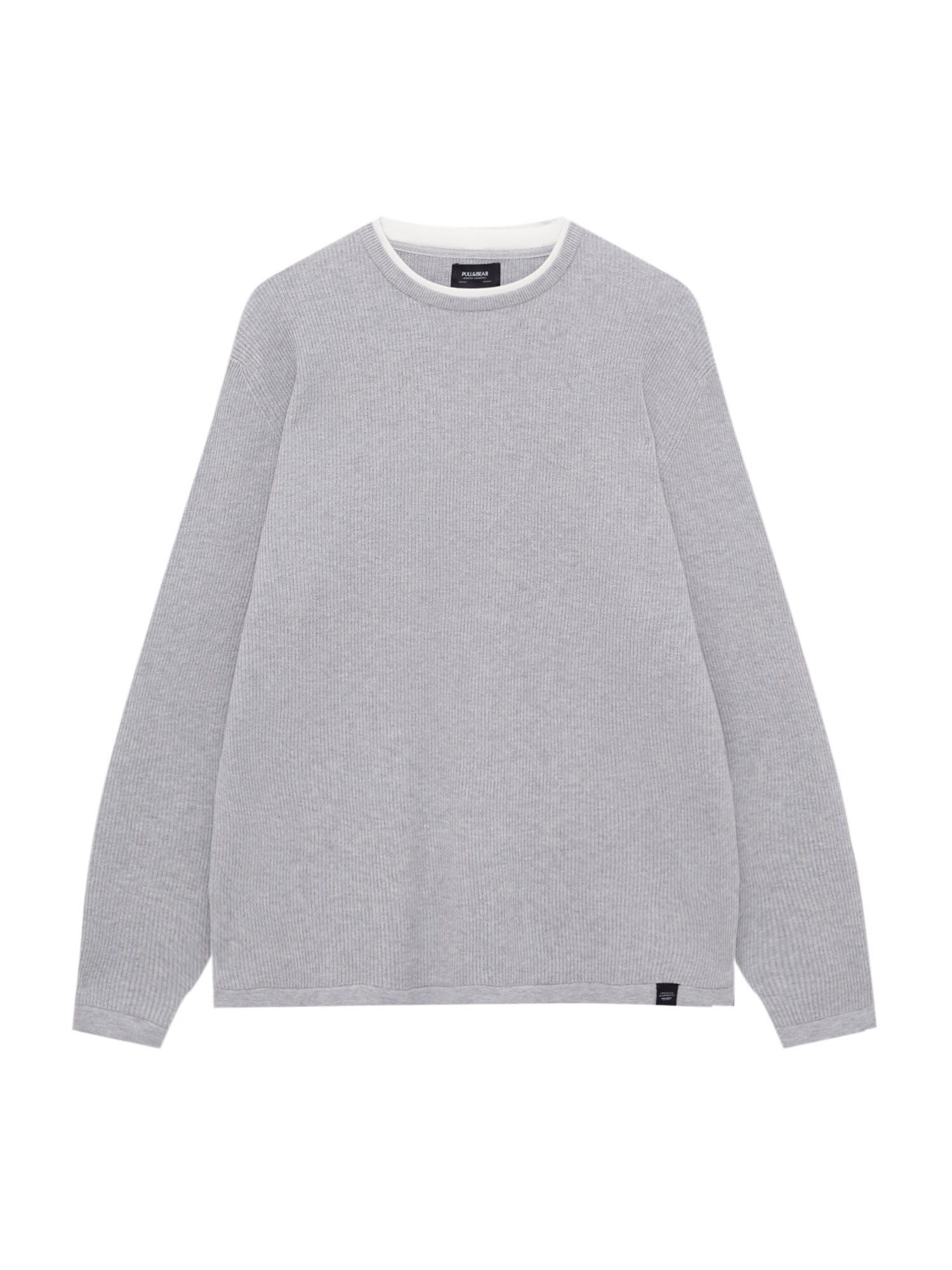 Pull&Bear Tréning póló  világosszürke / fehér
