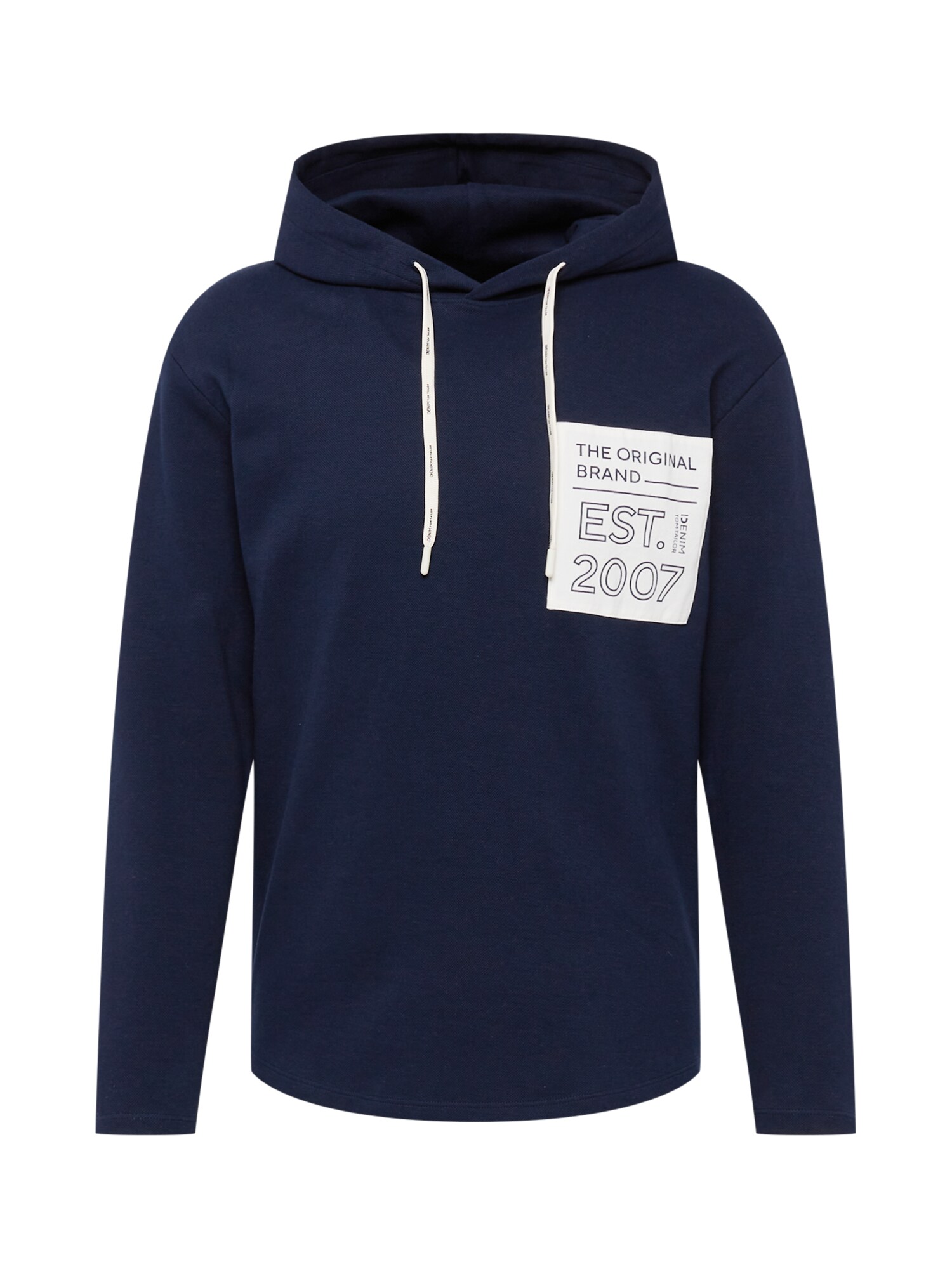 TOM TAILOR DENIM Tréning póló  fehér / tengerészkék