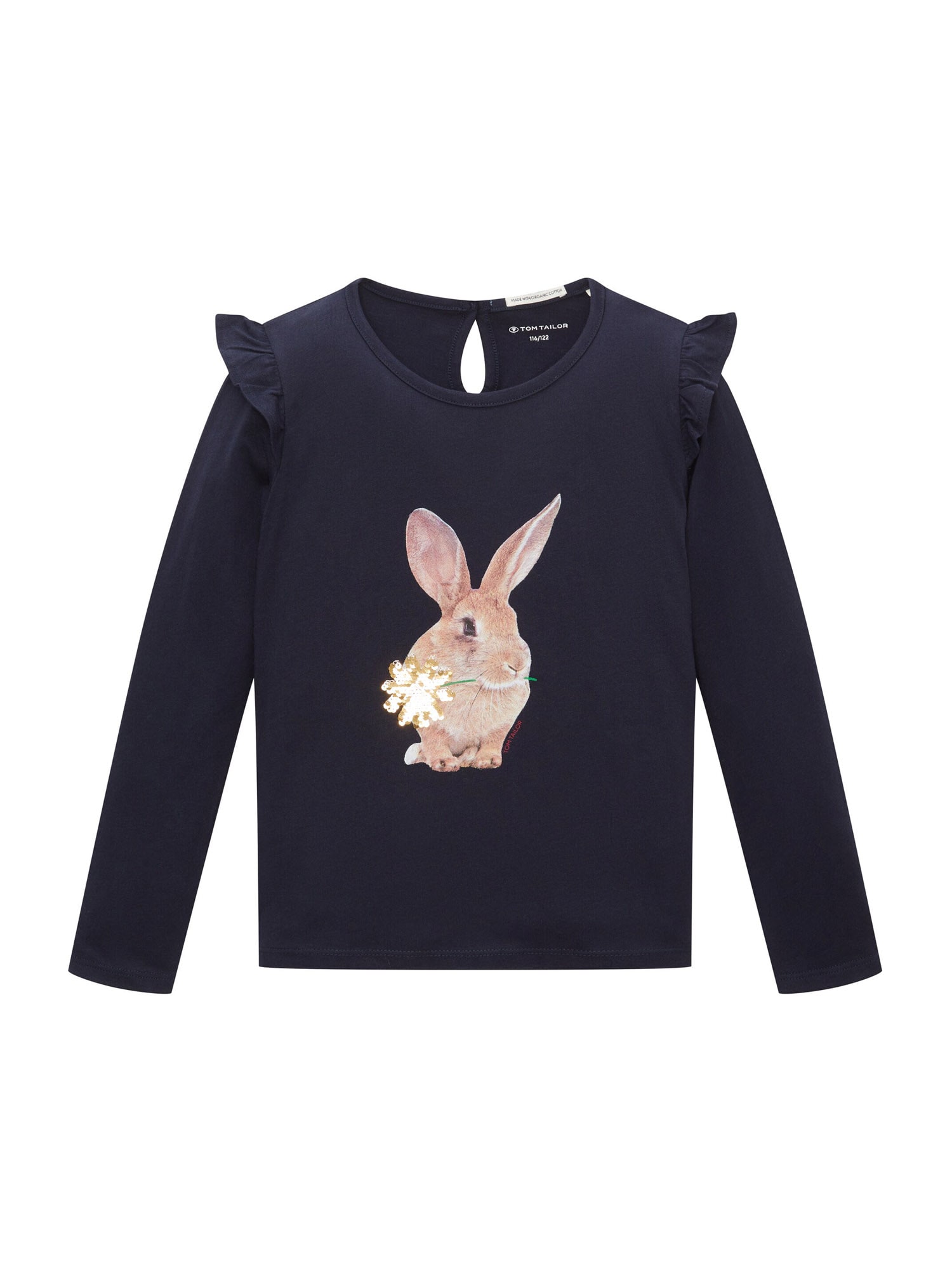 TOM TAILOR Póló  bézs / fehér / citromzöld / éjkék