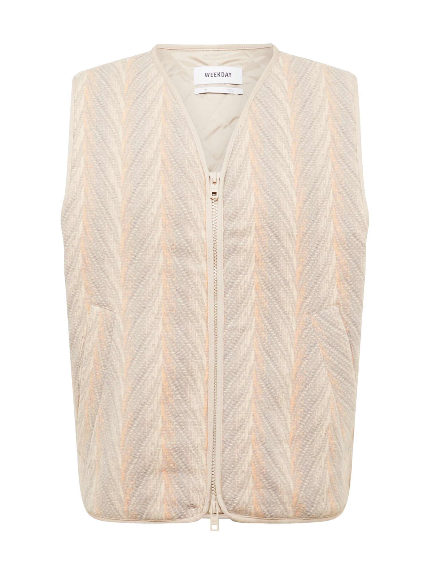 WEEKDAY Mellény 'Antonio'  bézs / teveszín / pasztellnarancs