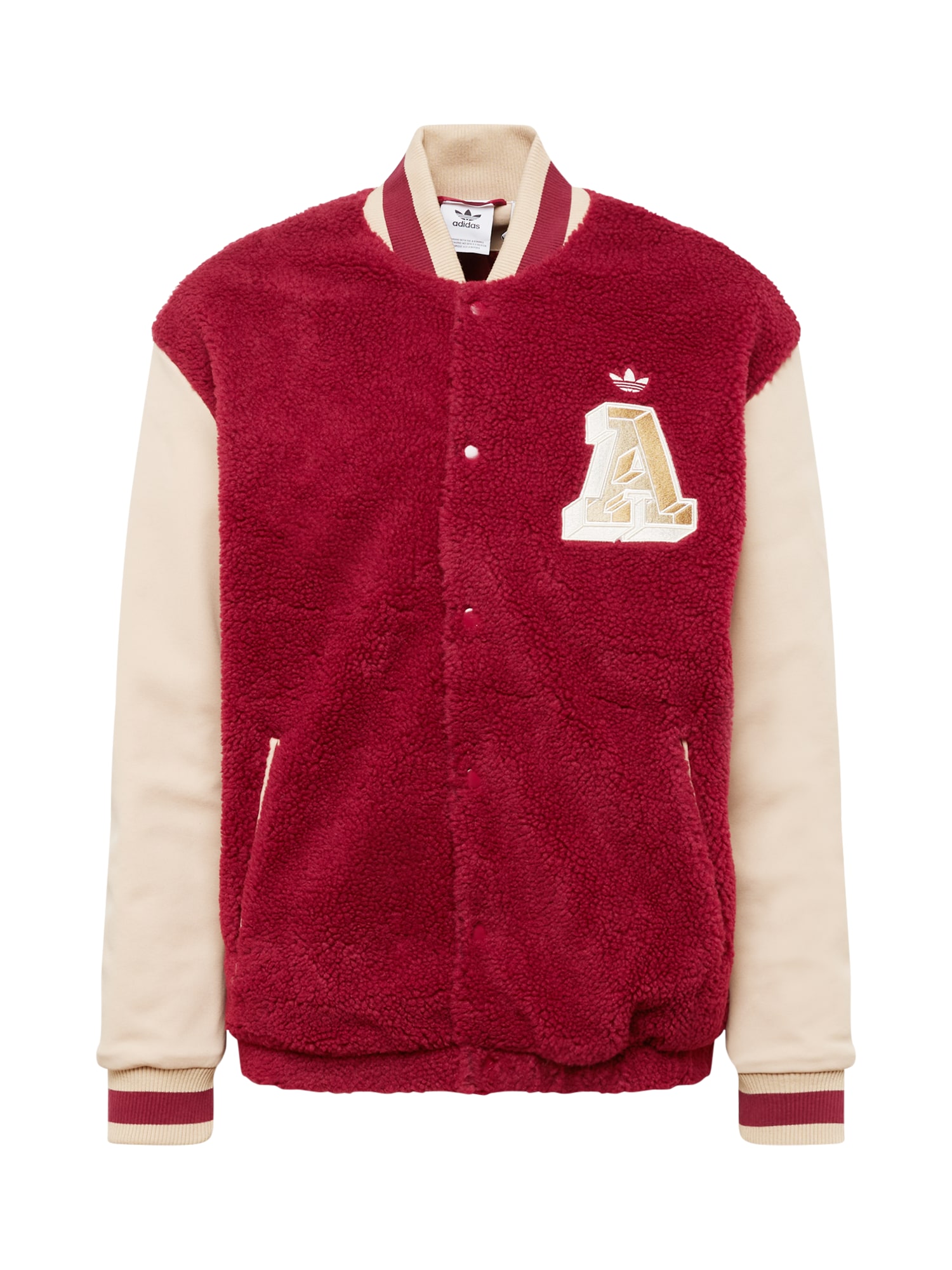 ADIDAS ORIGINALS Átmeneti dzseki 'VARSITY'  burgundi vörös / bézs