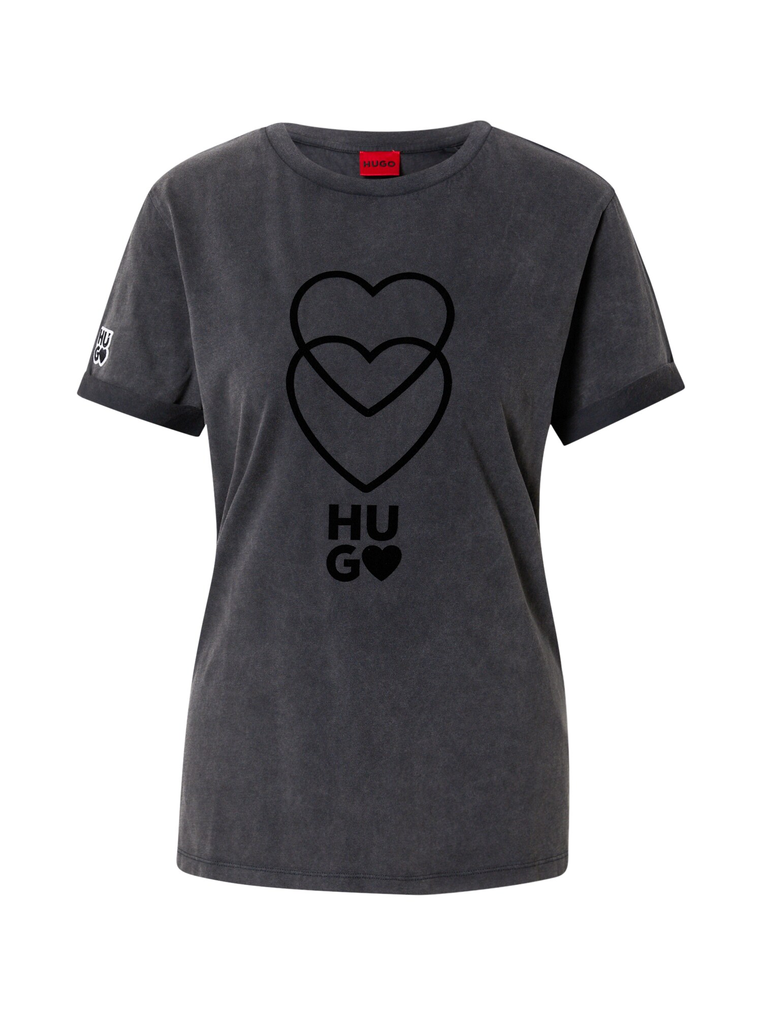 HUGO Póló 'Dibiusa'  fekete / fehér