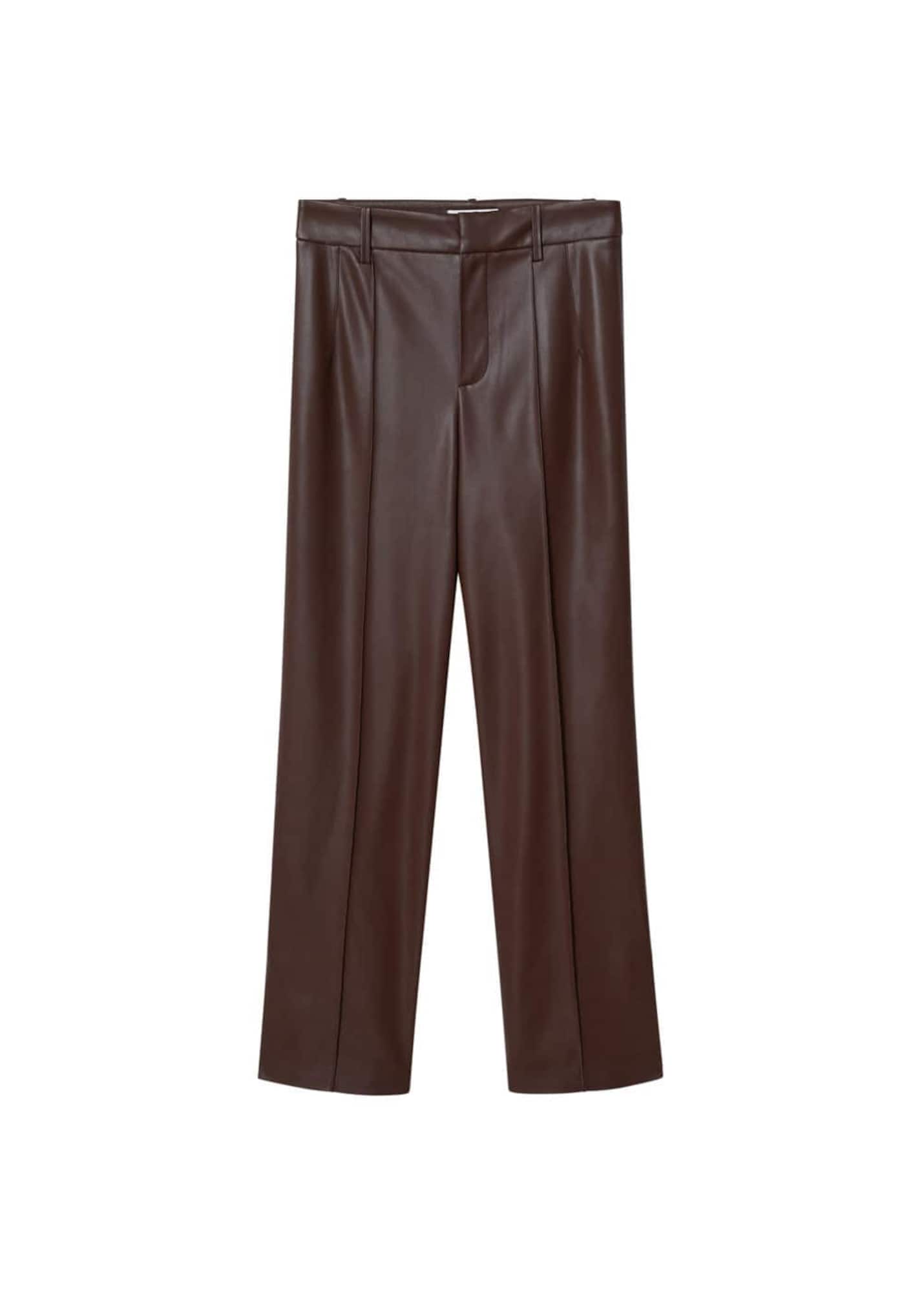 MANGO Élére vasalt nadrágok 'Maki'  barna