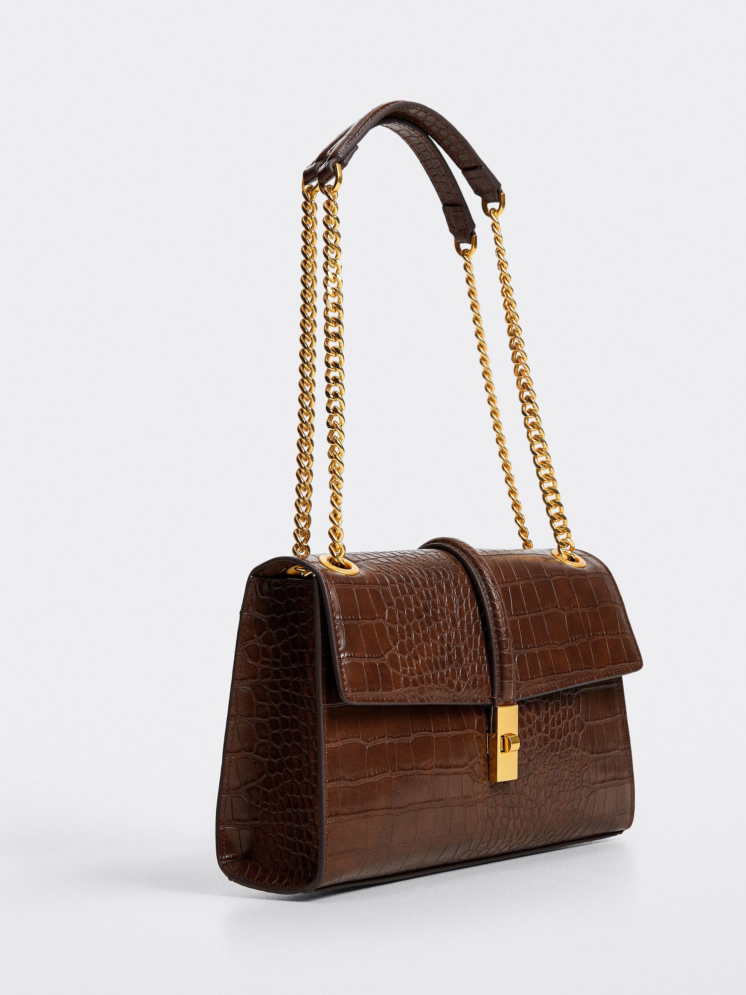 MANGO Válltáska 'Adeli'  barna / arany