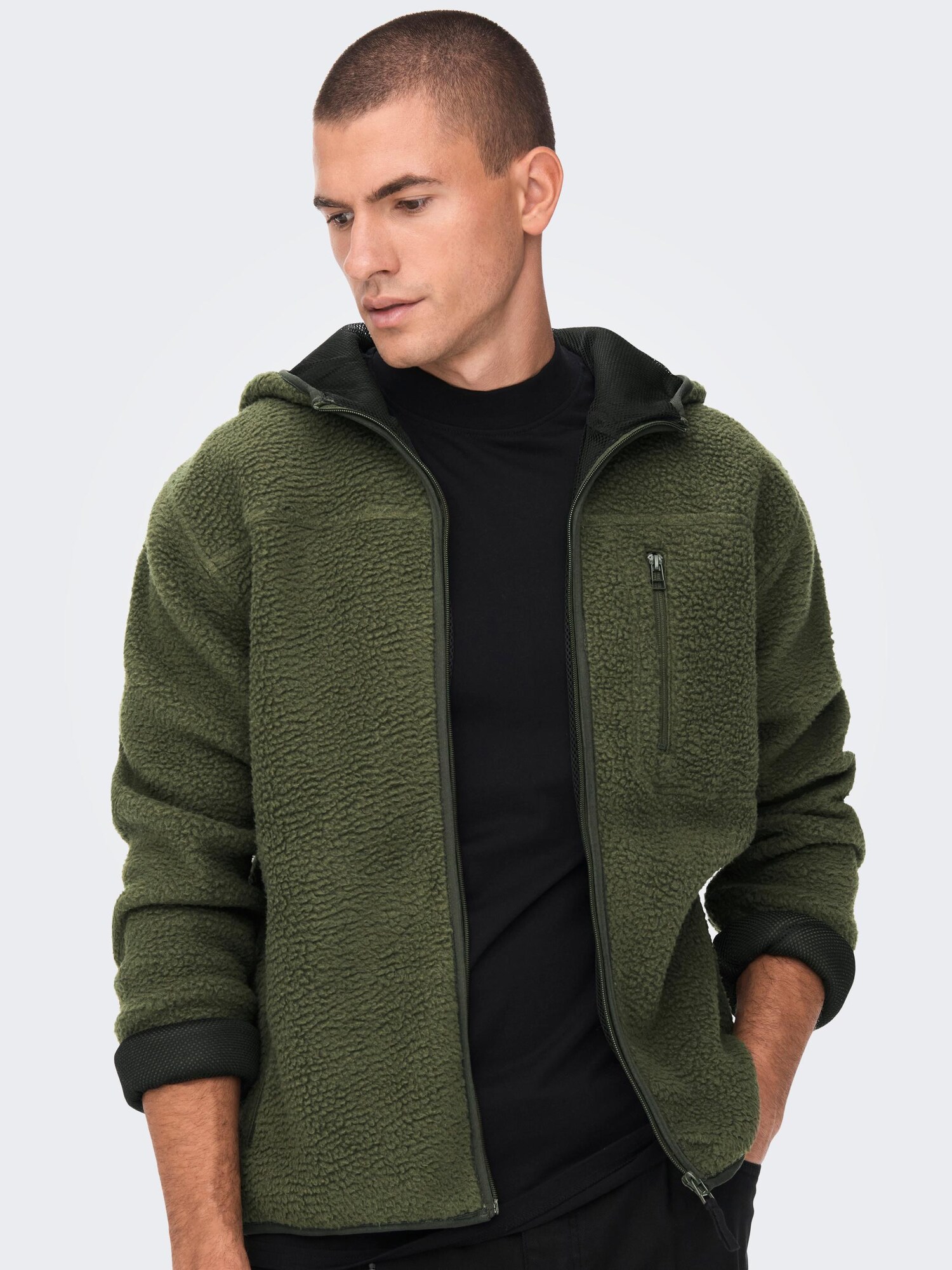 Only & Sons Polár dzseki 'HOUSTON'  olíva