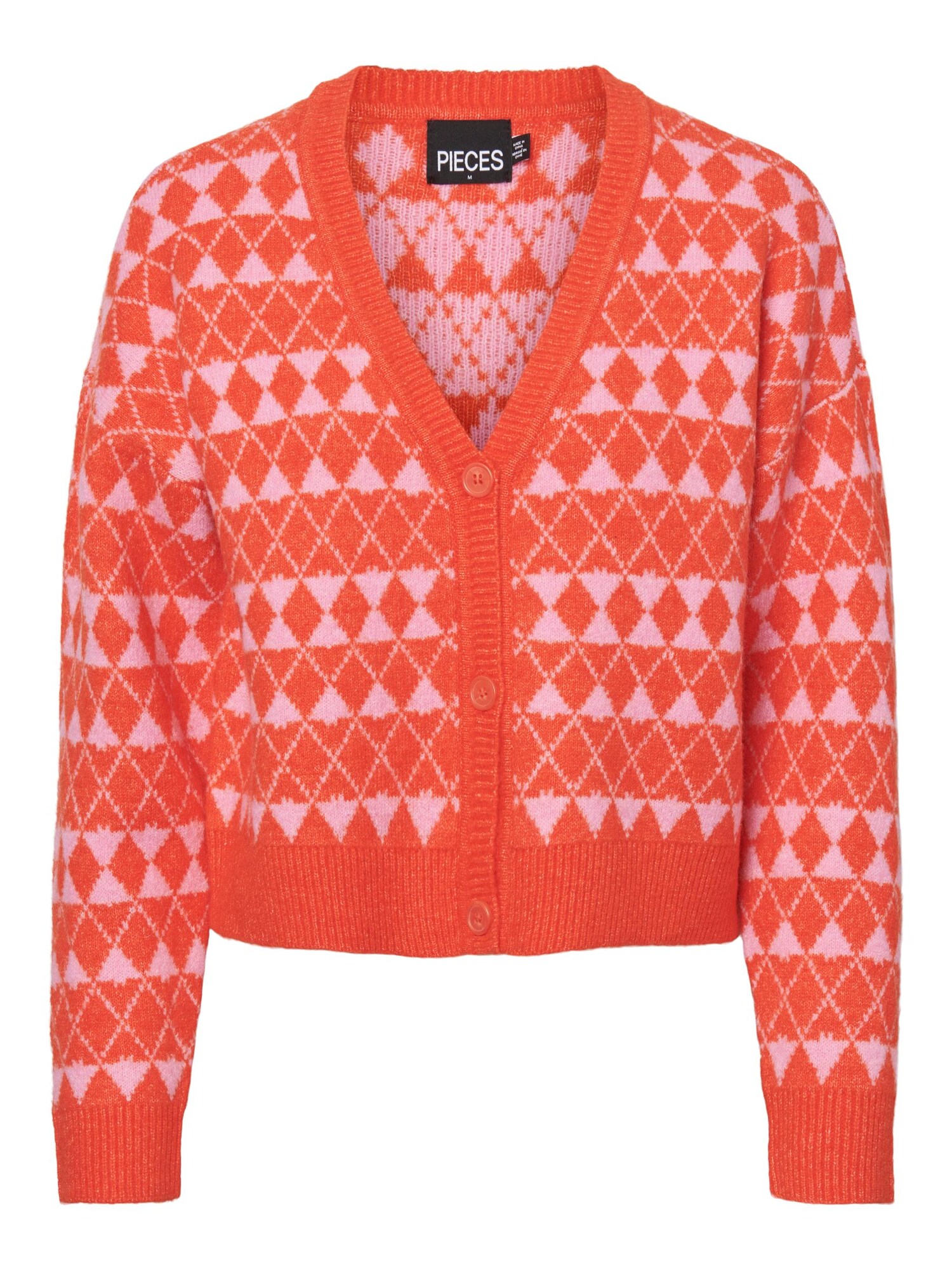 PIECES Kardigán 'Naomi'  narancs / rózsaszín