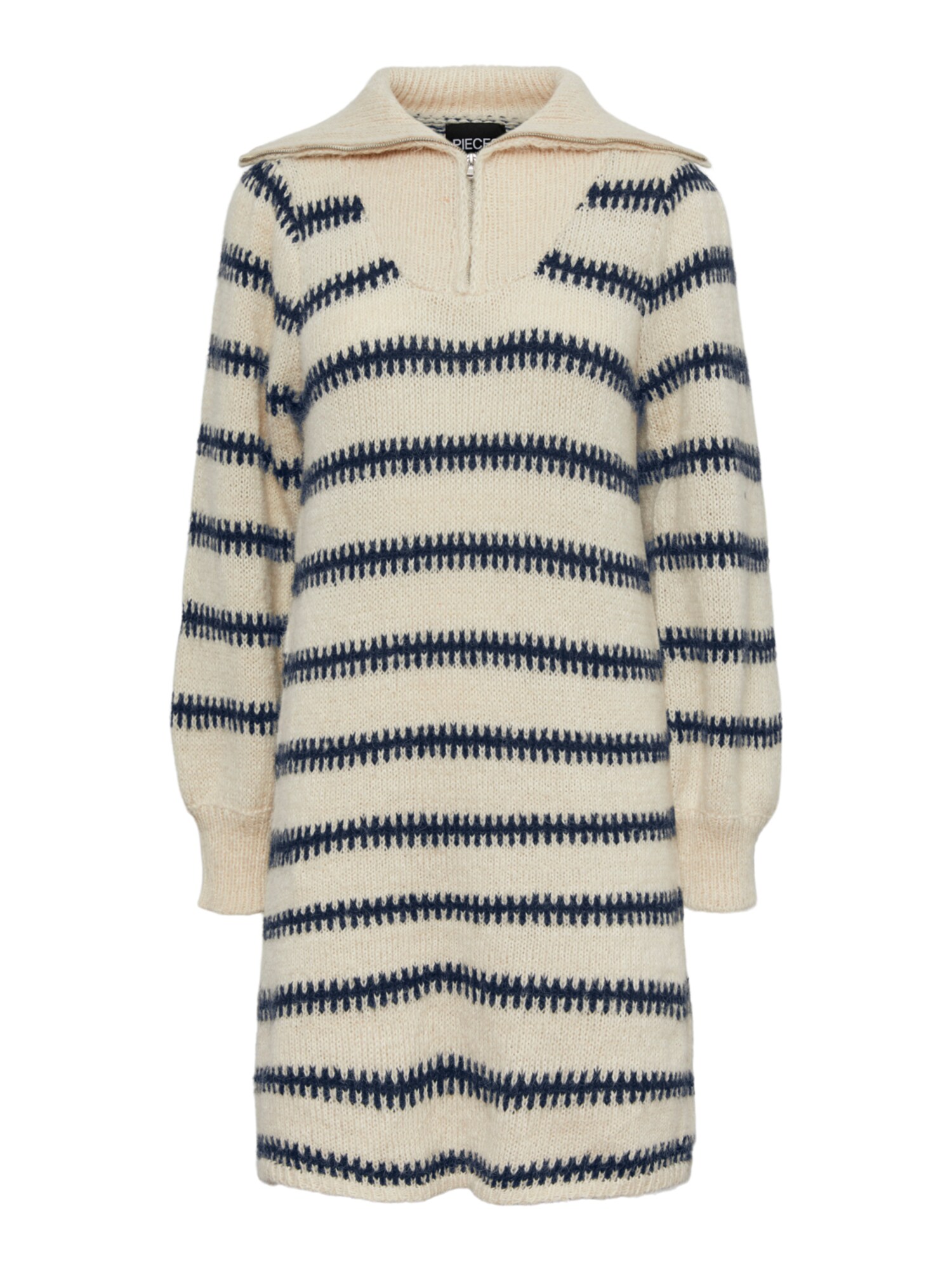 PIECES Kötött ruhák 'NADINE'  krém / tengerészkék