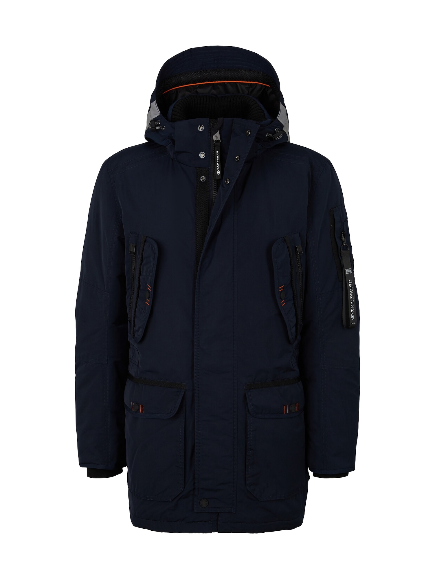 TOM TAILOR Átmeneti parka 'Rough'  sötétkék / szürke