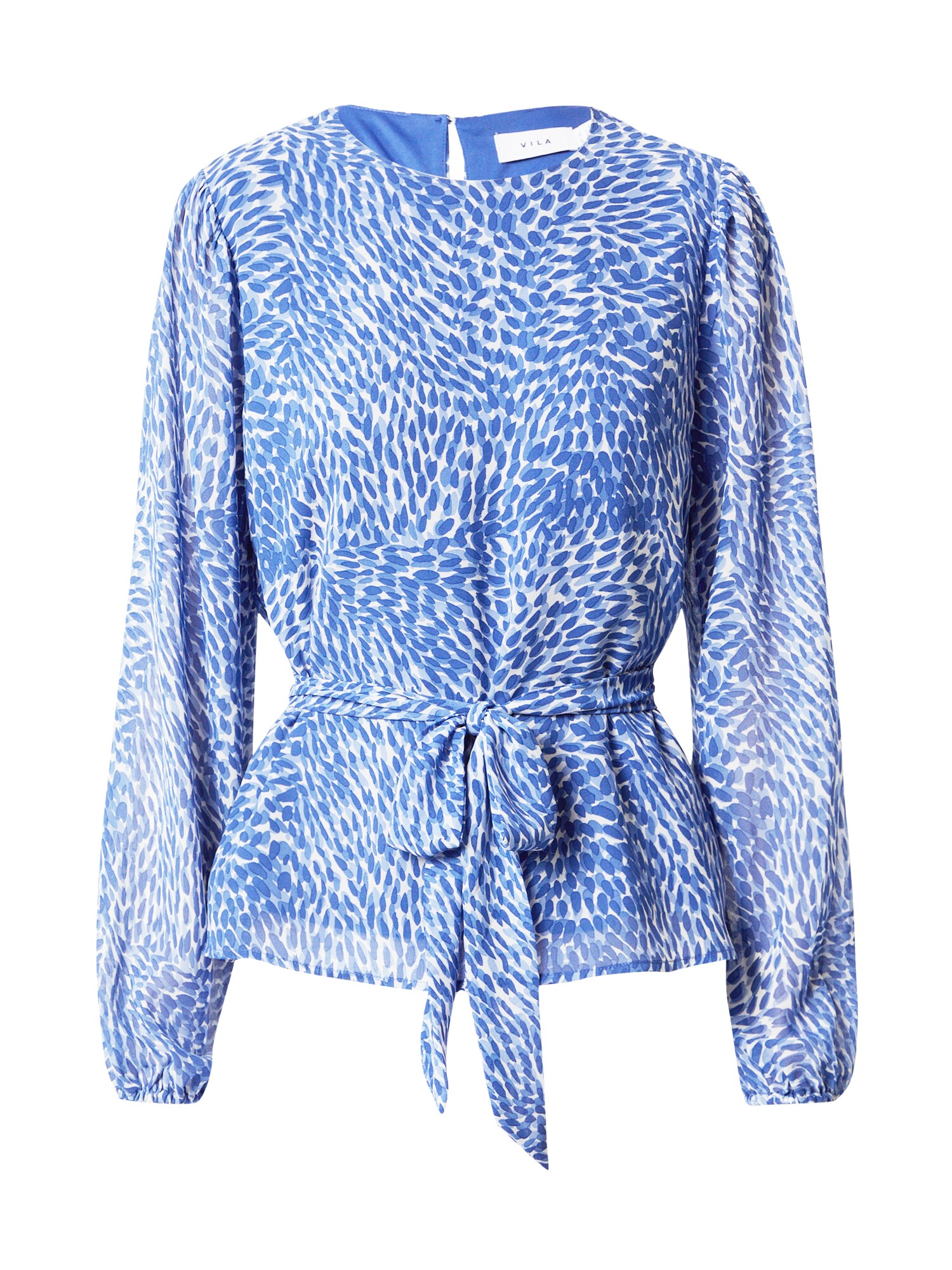 VILA Blúz 'FULLA'  kék / füstkék / fehér